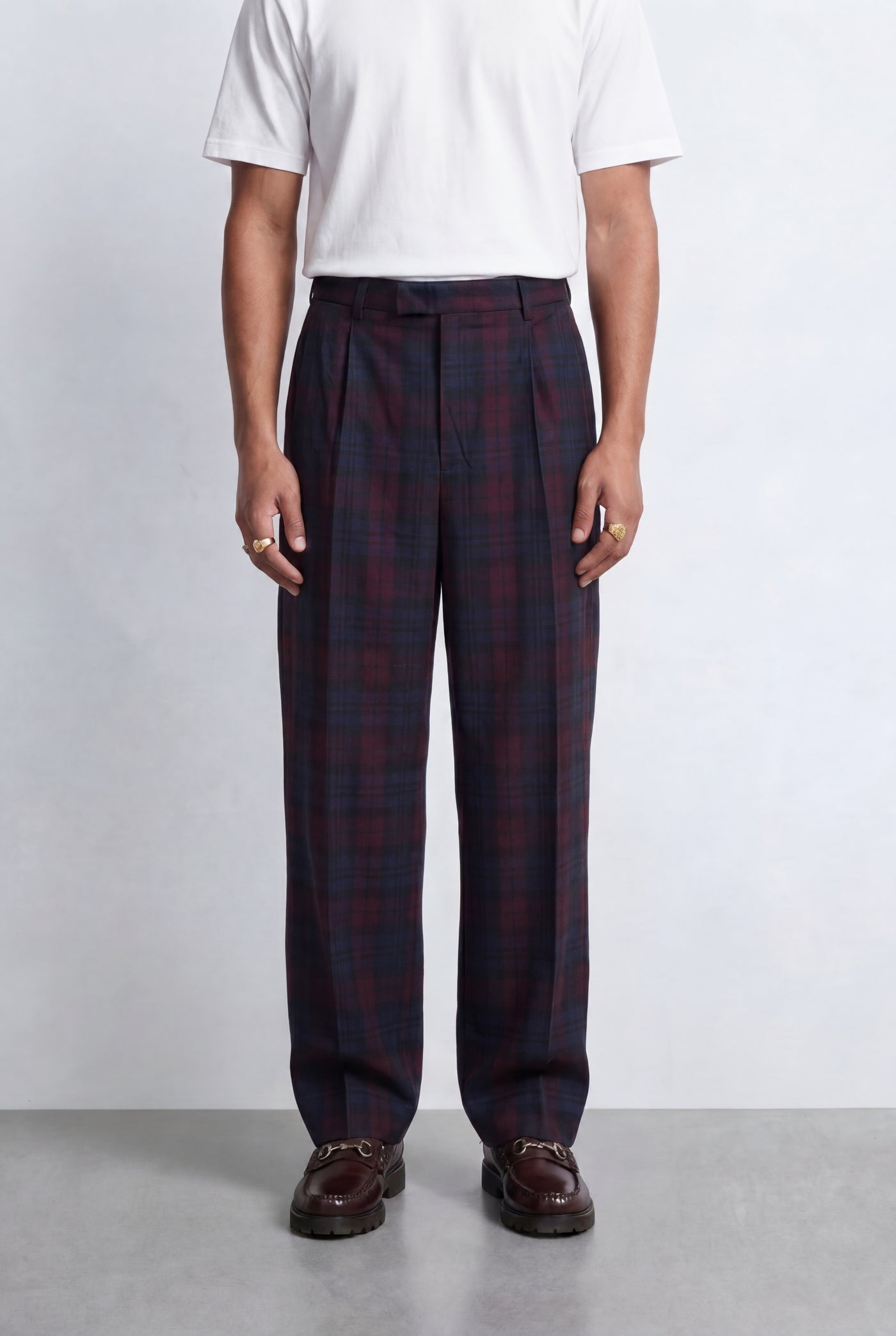Zac Wine Check Double Breasted Suit