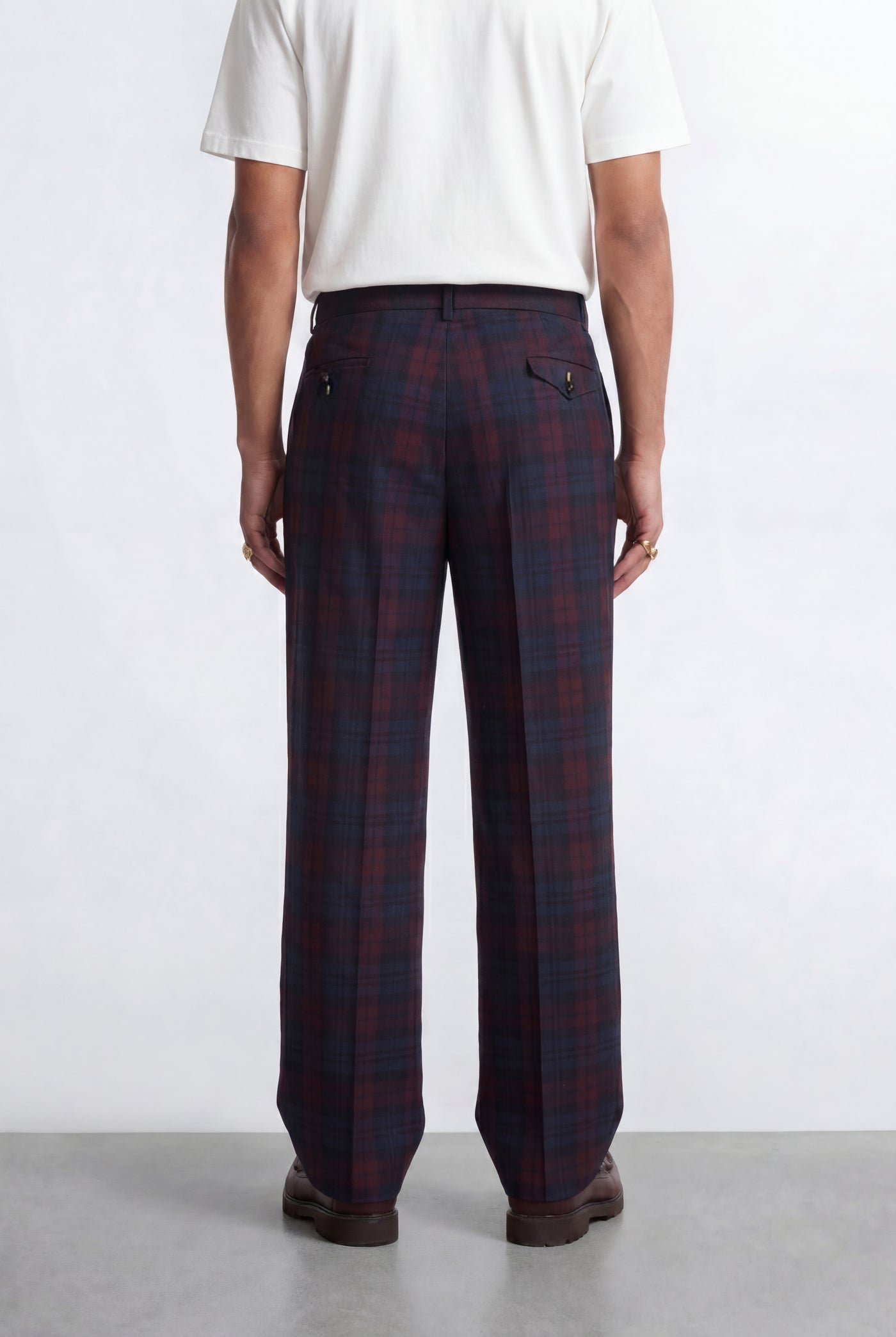 Zac Wine Check Double Breasted Suit