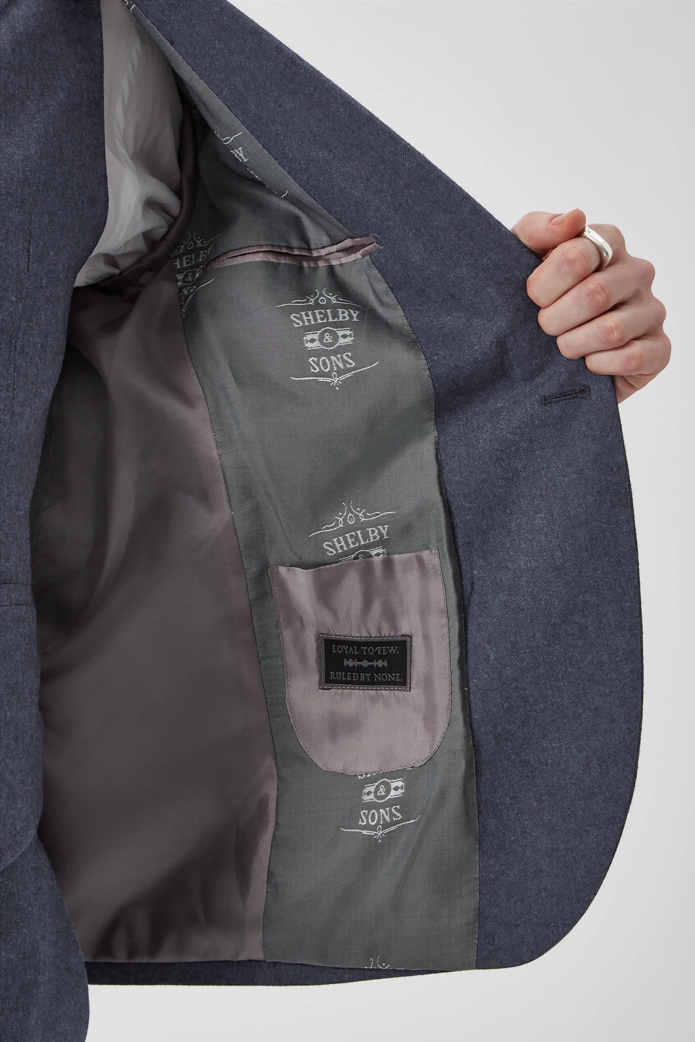 Uptown Slim Fit Mid Blue Tweed Wool Jacket