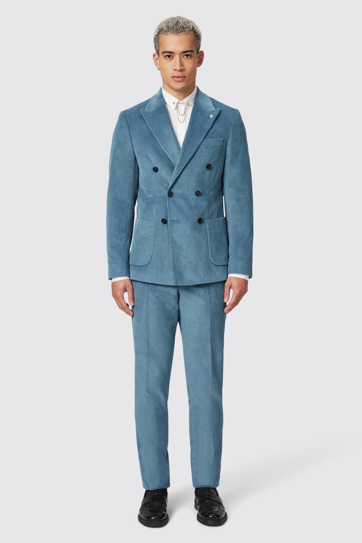 Harlesden Slim Fit Blue Corduroy Trousers - ARCHIVE