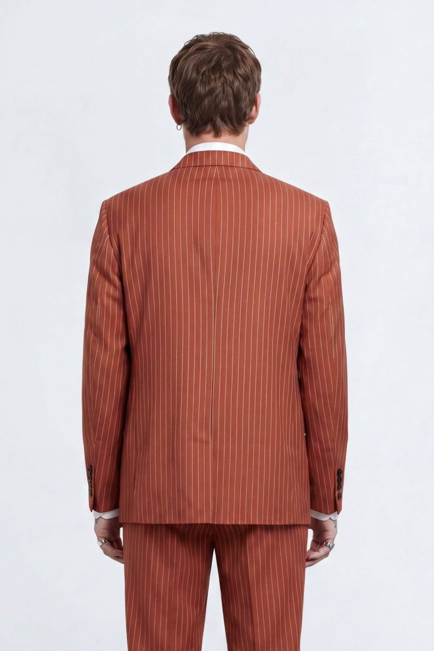 Syrah Relaxed Fit Double Breasted Orange Suit