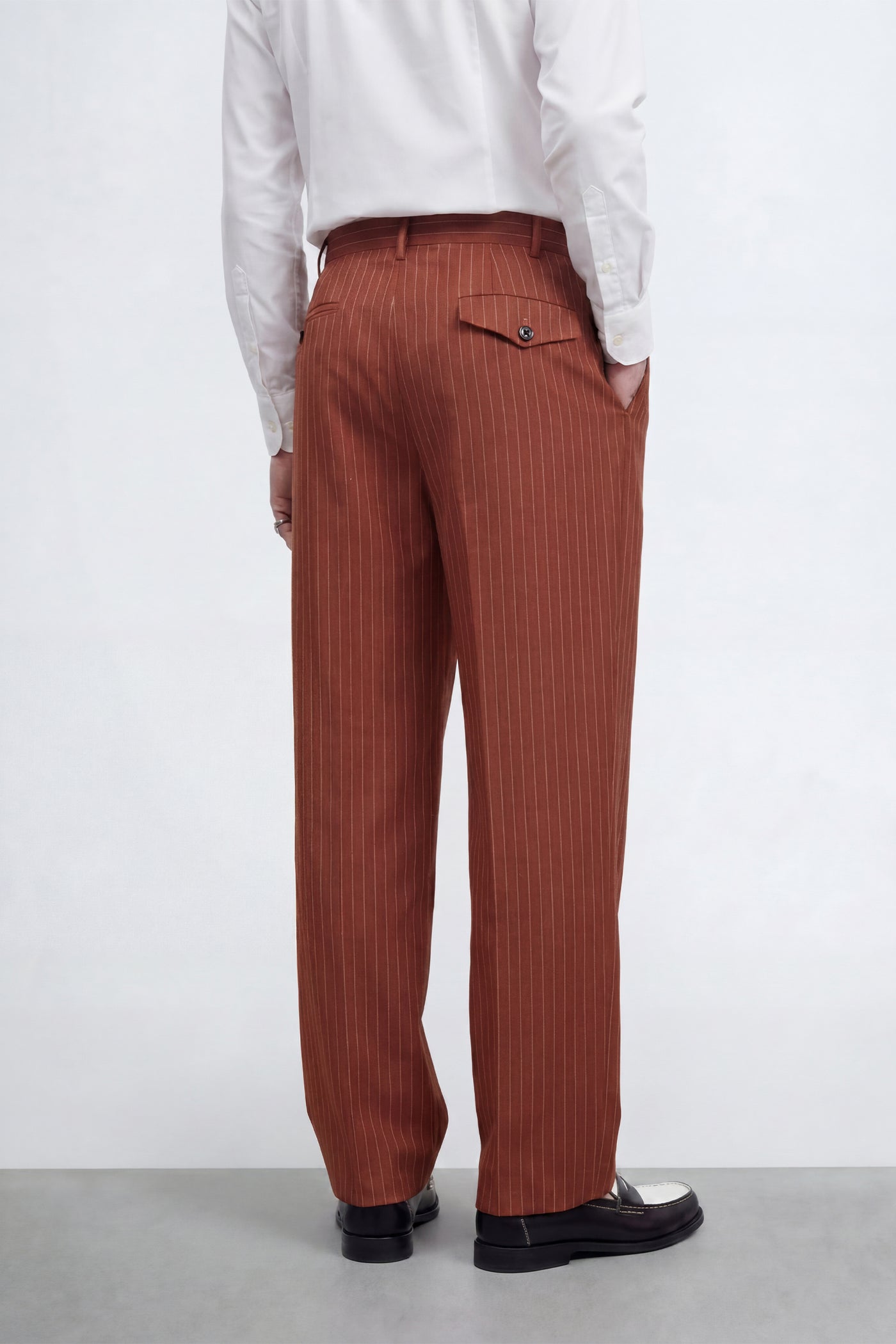 Syrah Wide Leg Orange Suit Trousers