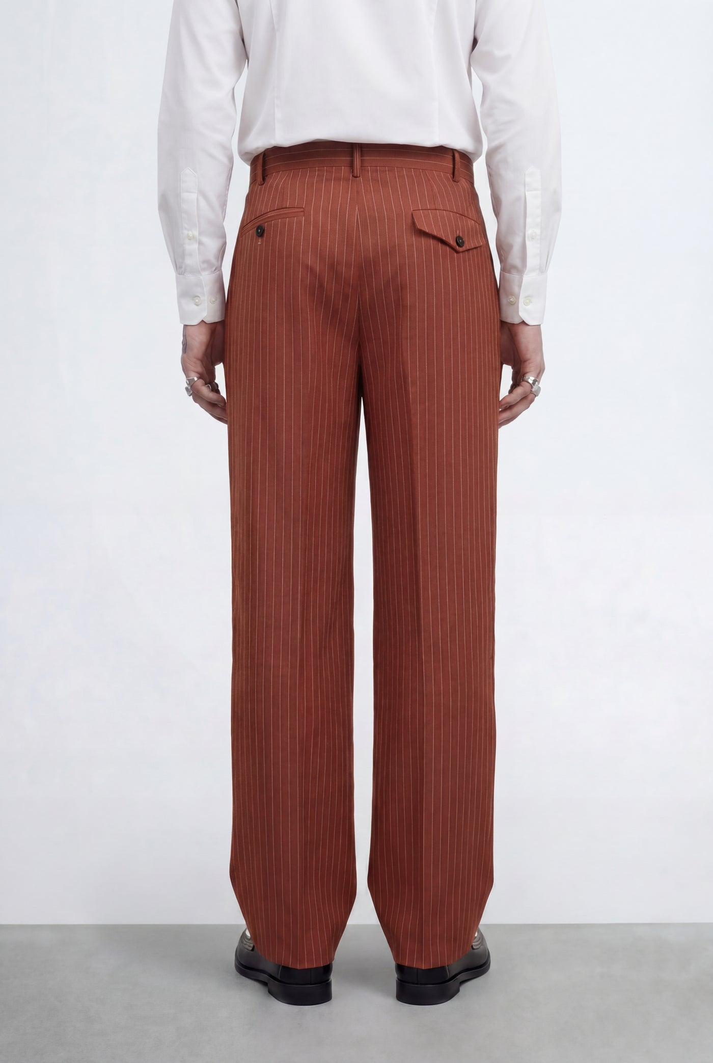 Syrah Wide Leg Orange Suit Trousers