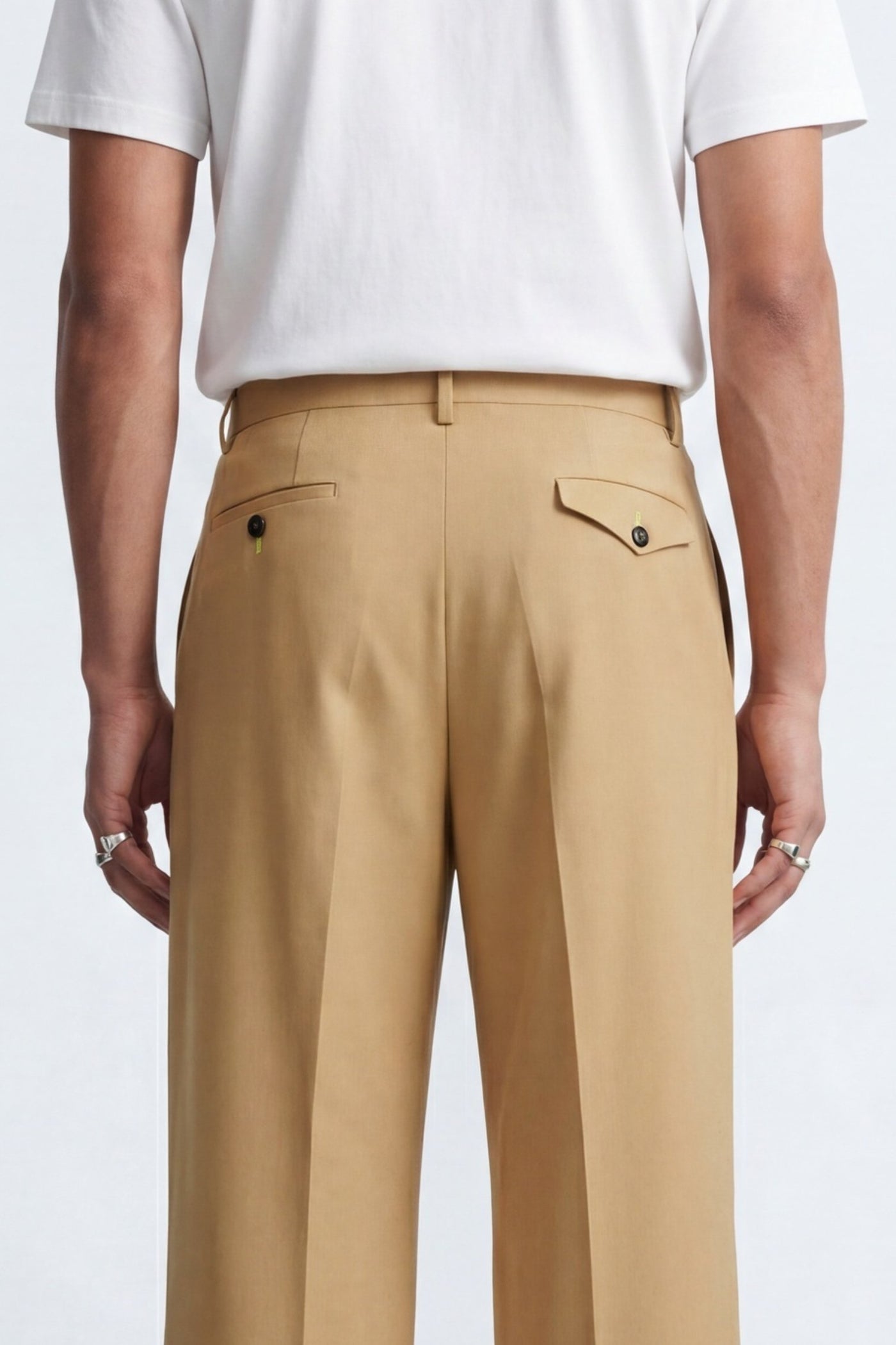 Welles Mustard Textured Relaxed Fit Suit Trousers