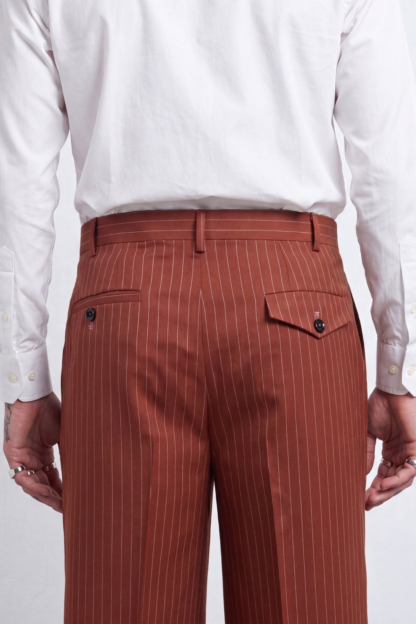 Syrah Wide Leg Orange Suit Trousers