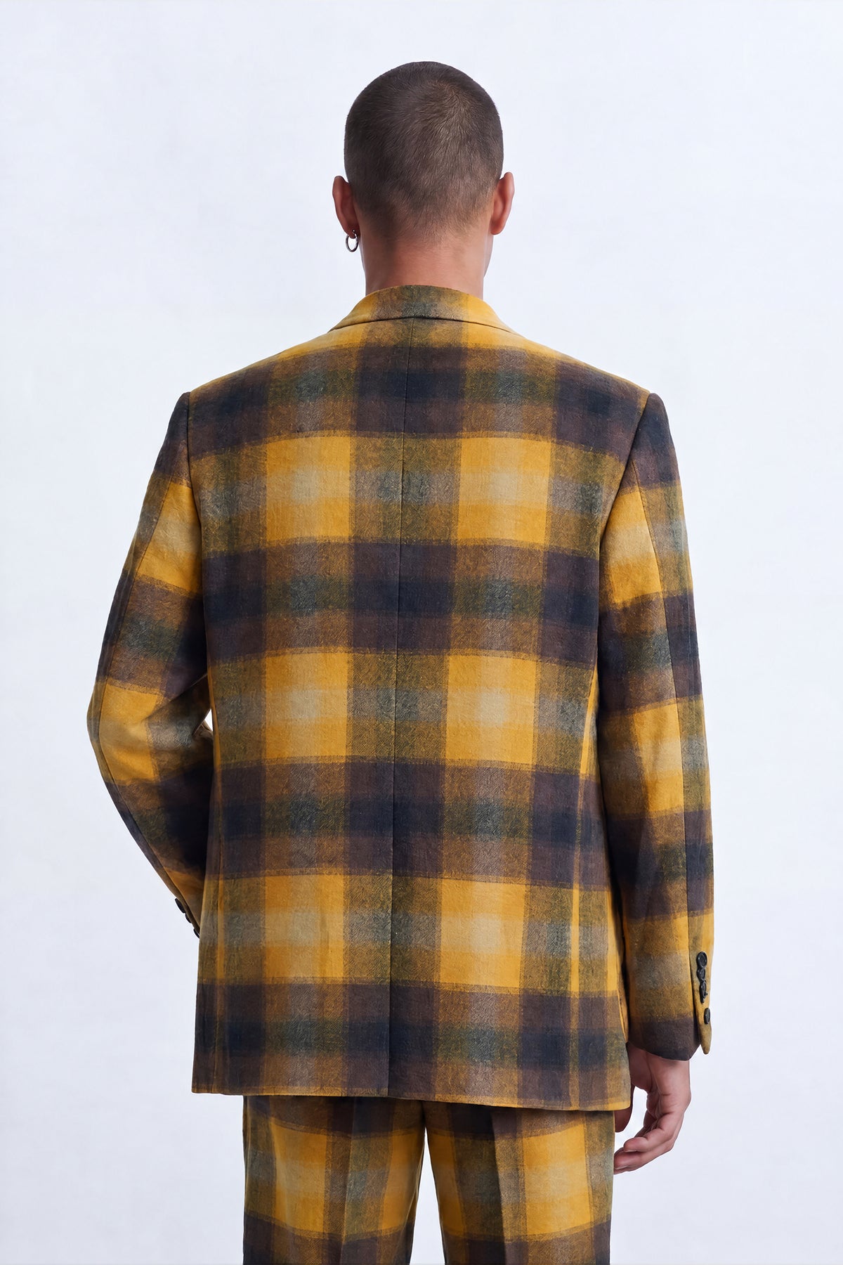 Marty Mustard Check Double Breasted Suit