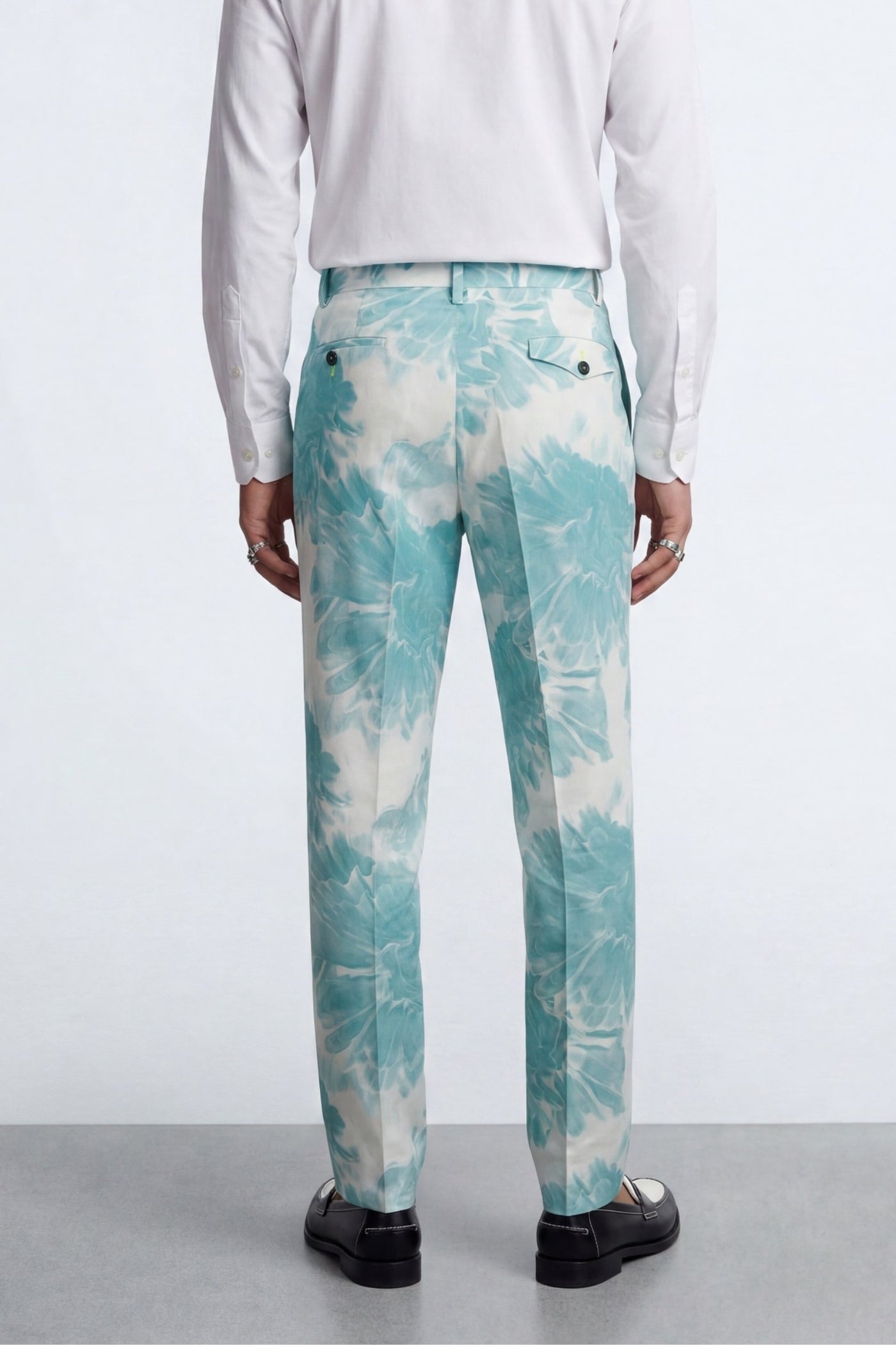 Evelyn Slim Fit Blue Tie-Dye Suit Pants