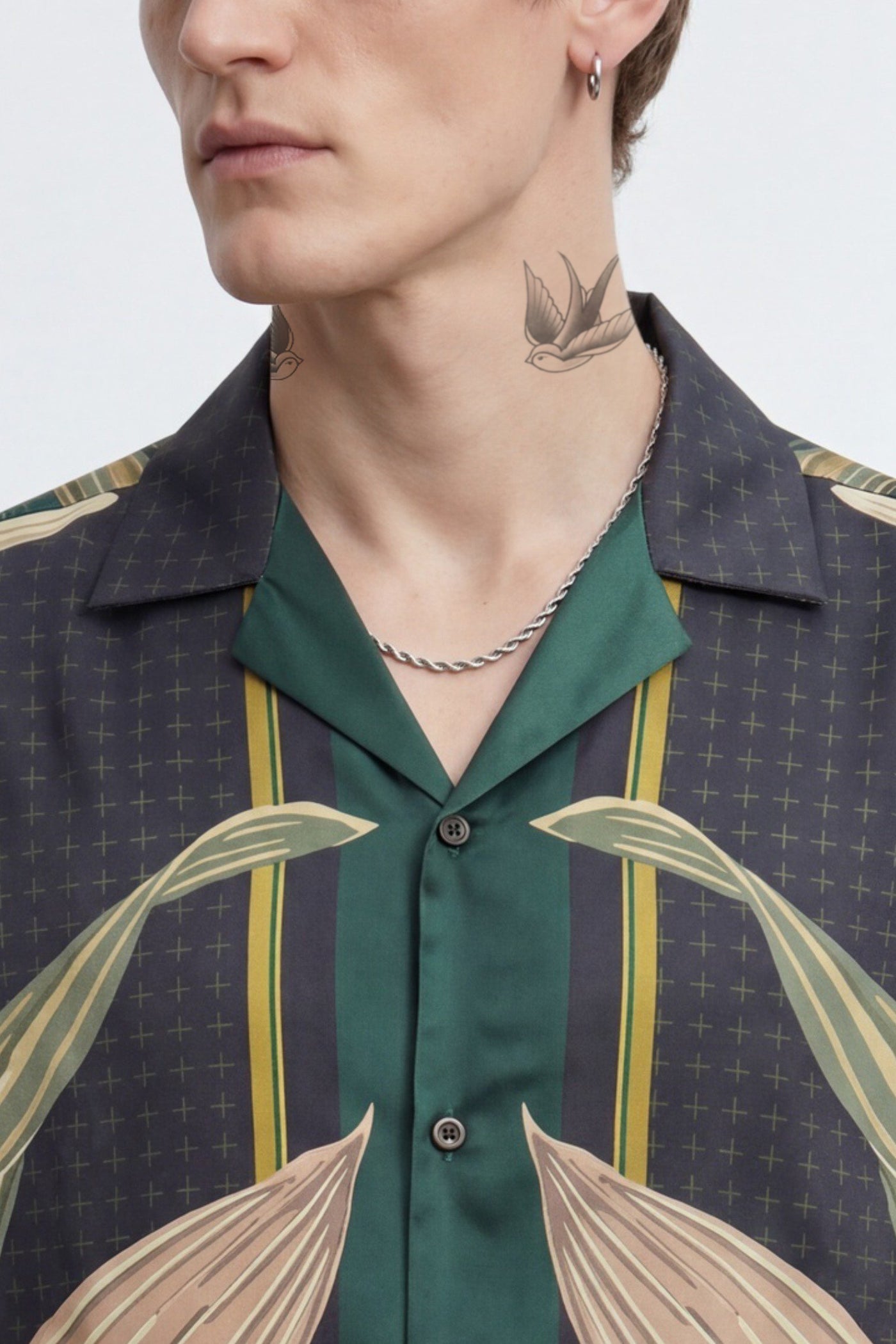 Stellan Burgundy Botanical Print Revere Shirt