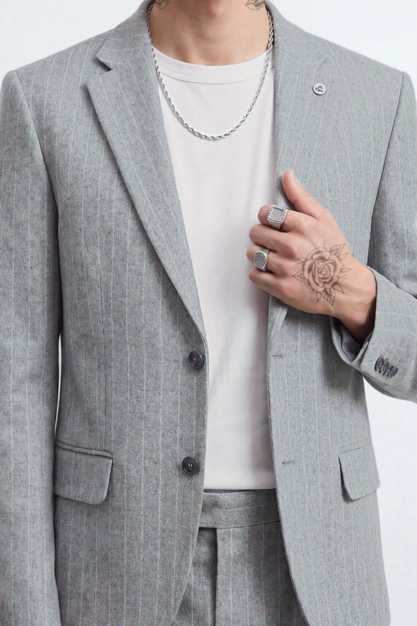 Tyson Relaxed Fit Pinstripe Grey Suit