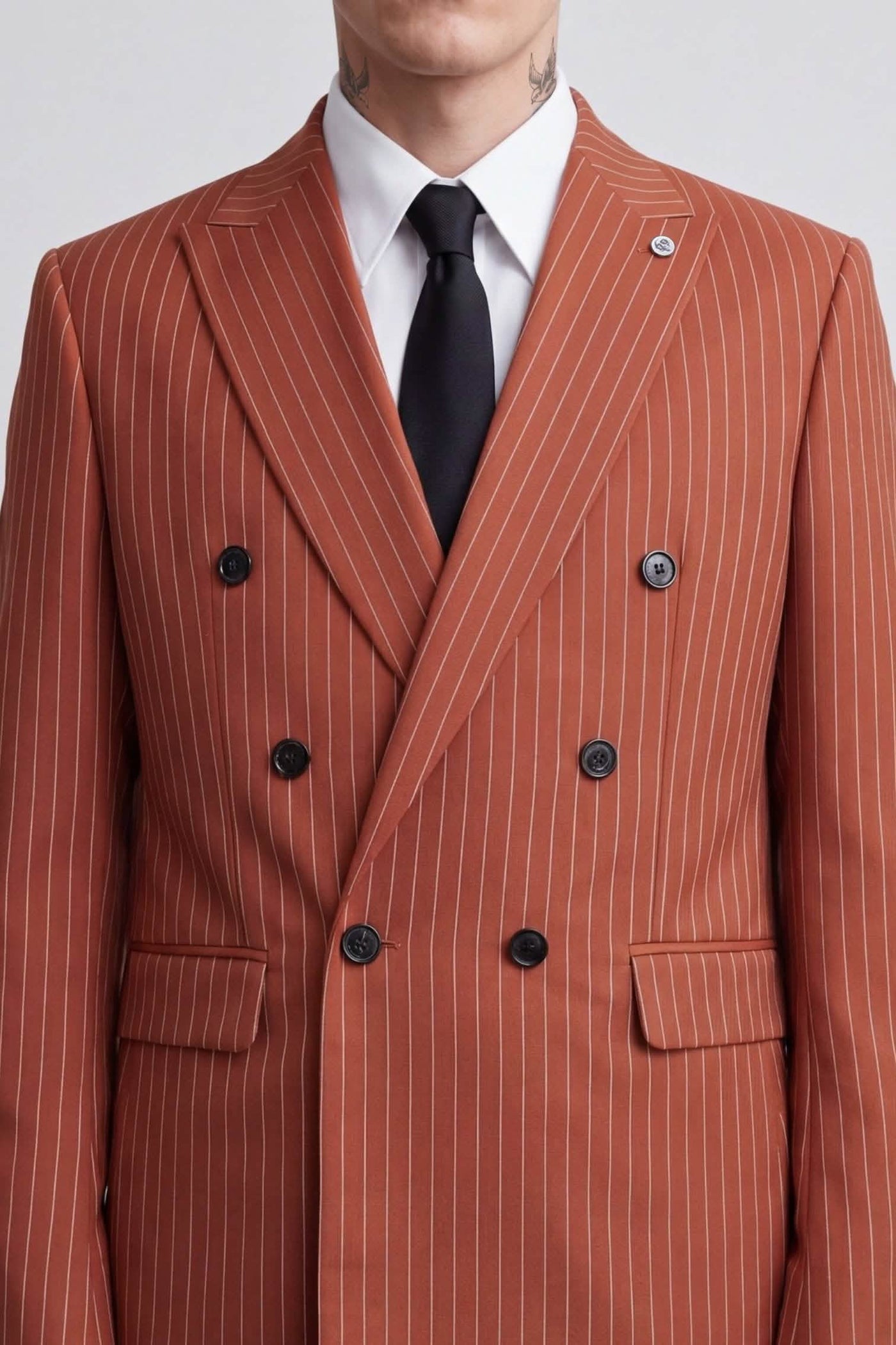 Syrah Relaxed Fit Double Breasted Orange Suit