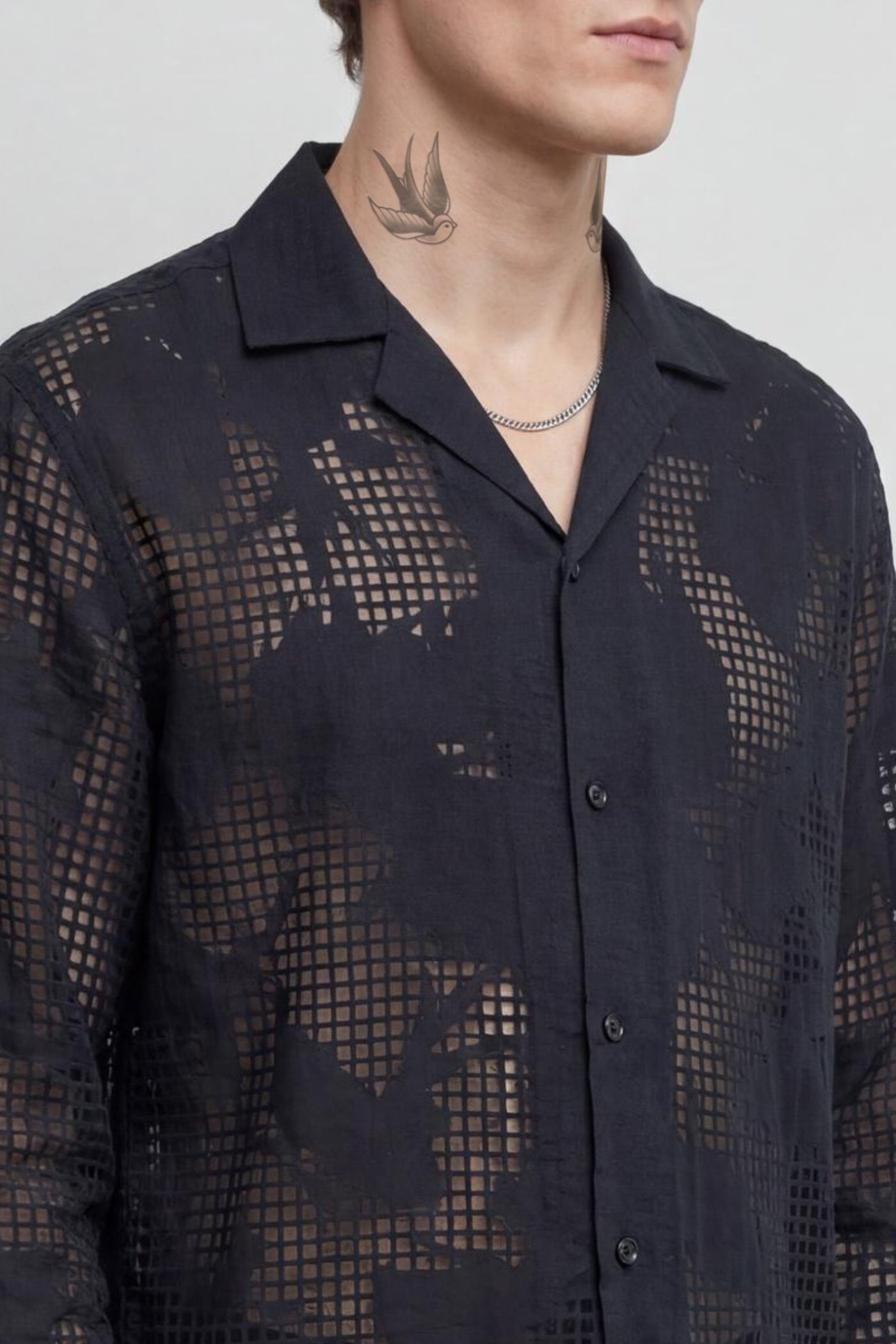 Ethan Relaxed Fit Floral Mesh Shirt
