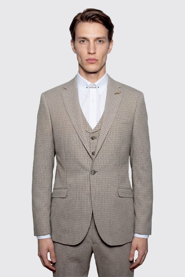 Fraser Slim Fit Brown Check Suit Jacket