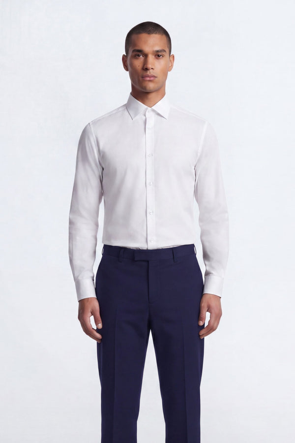 Apsley Slim Fit White Cotton Shirt