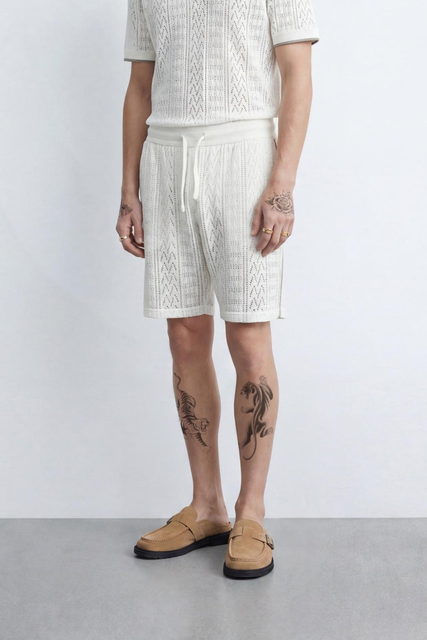 Oscar Cream Tipped Crochet Cotton Co-Ord