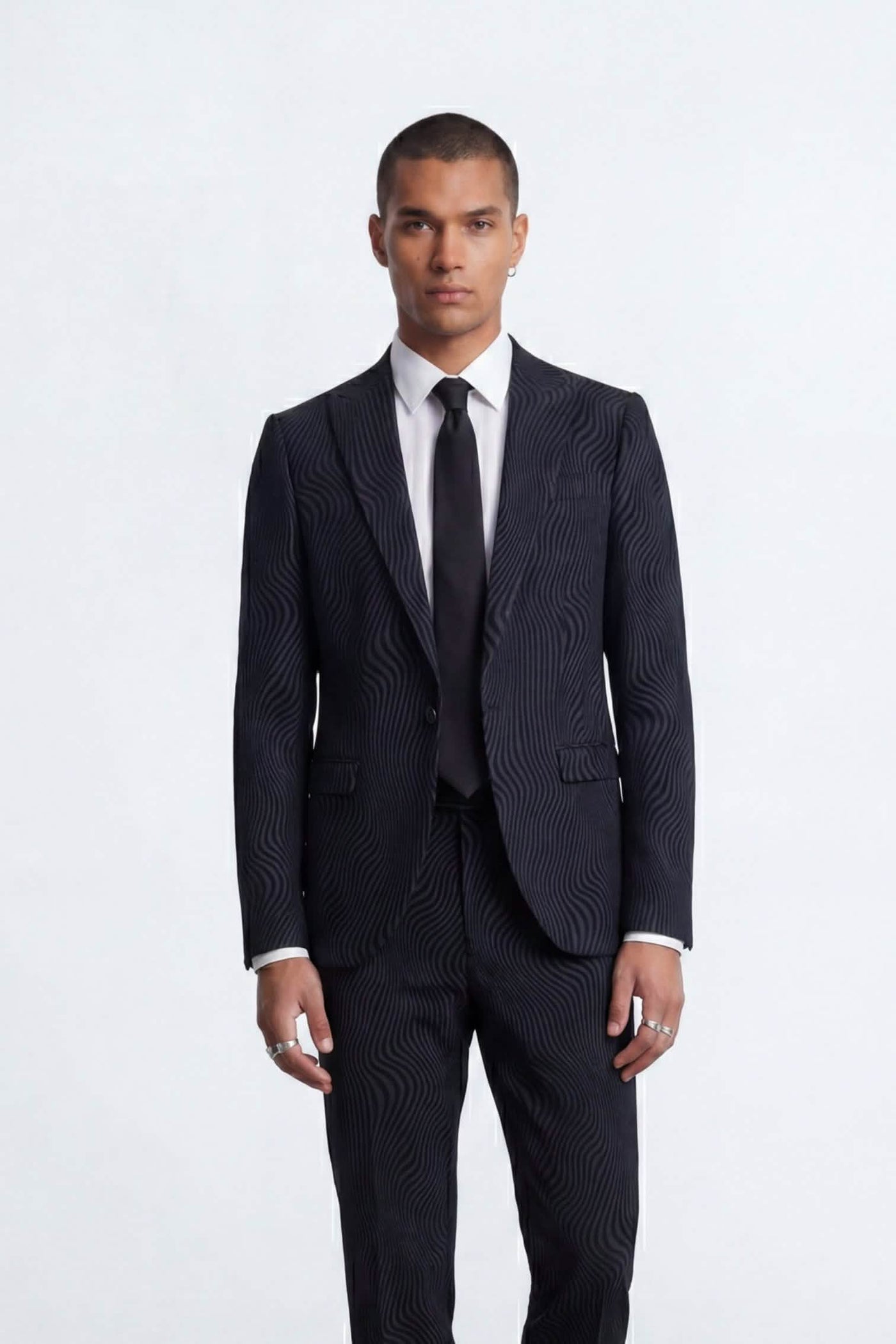 Elio Charcoal Flock Suit Pants