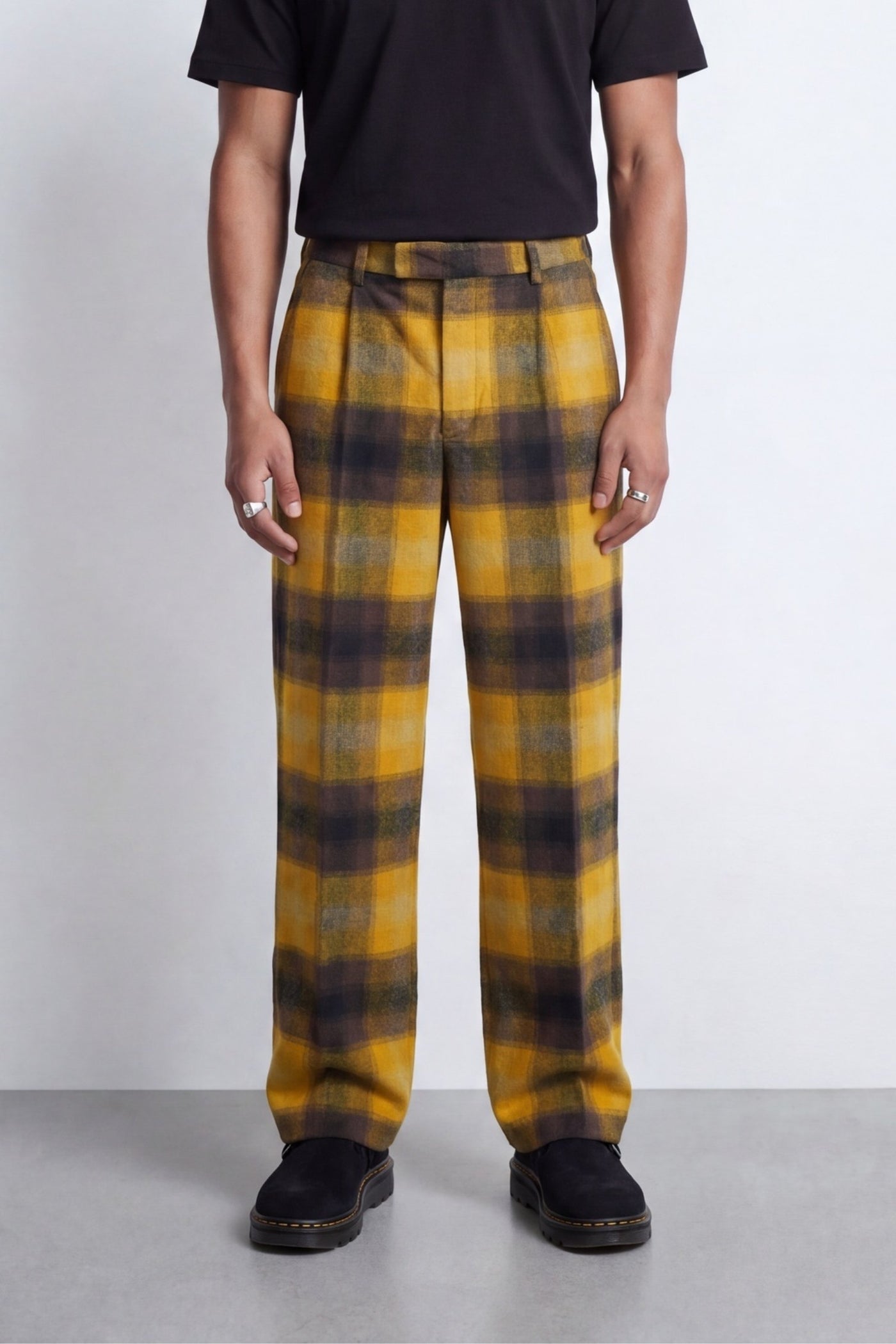 Marty Mustard Check Double Breasted Suit