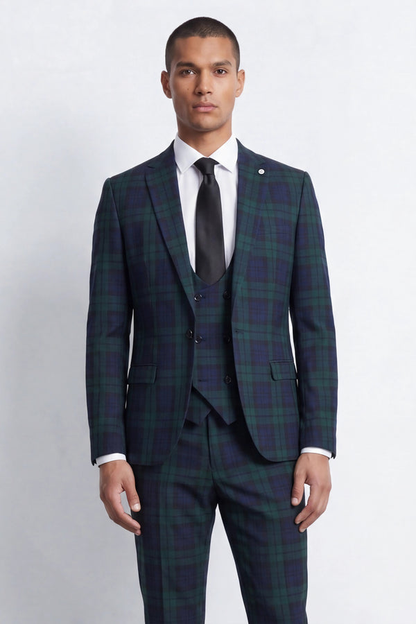 Ginger Slim Fit Green Tartan Suit Jacket