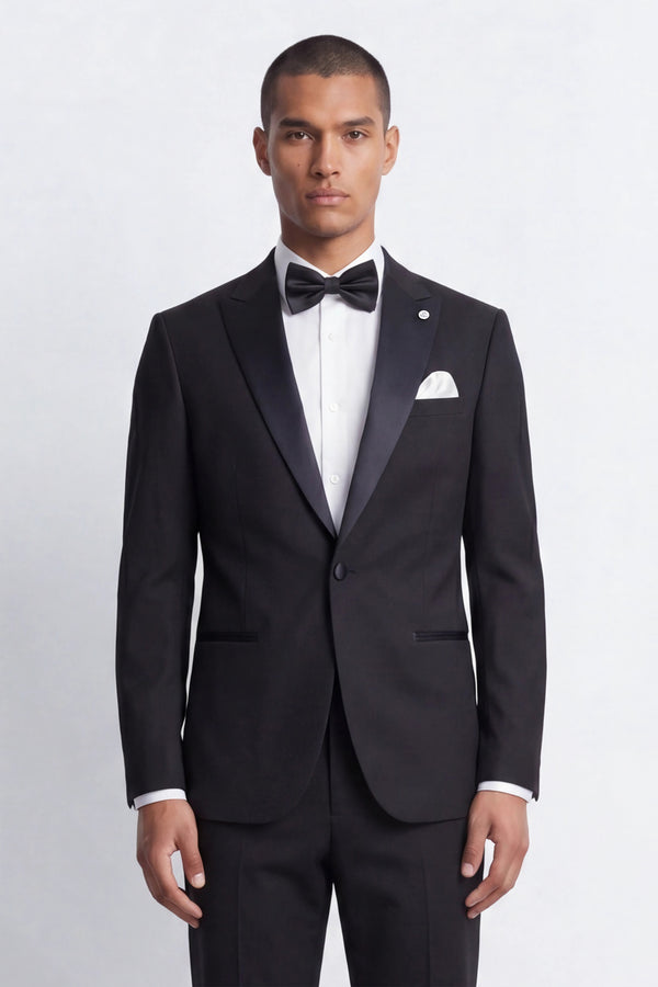 Kingdon Slim Fit Black Tuxedo Suit Jacket
