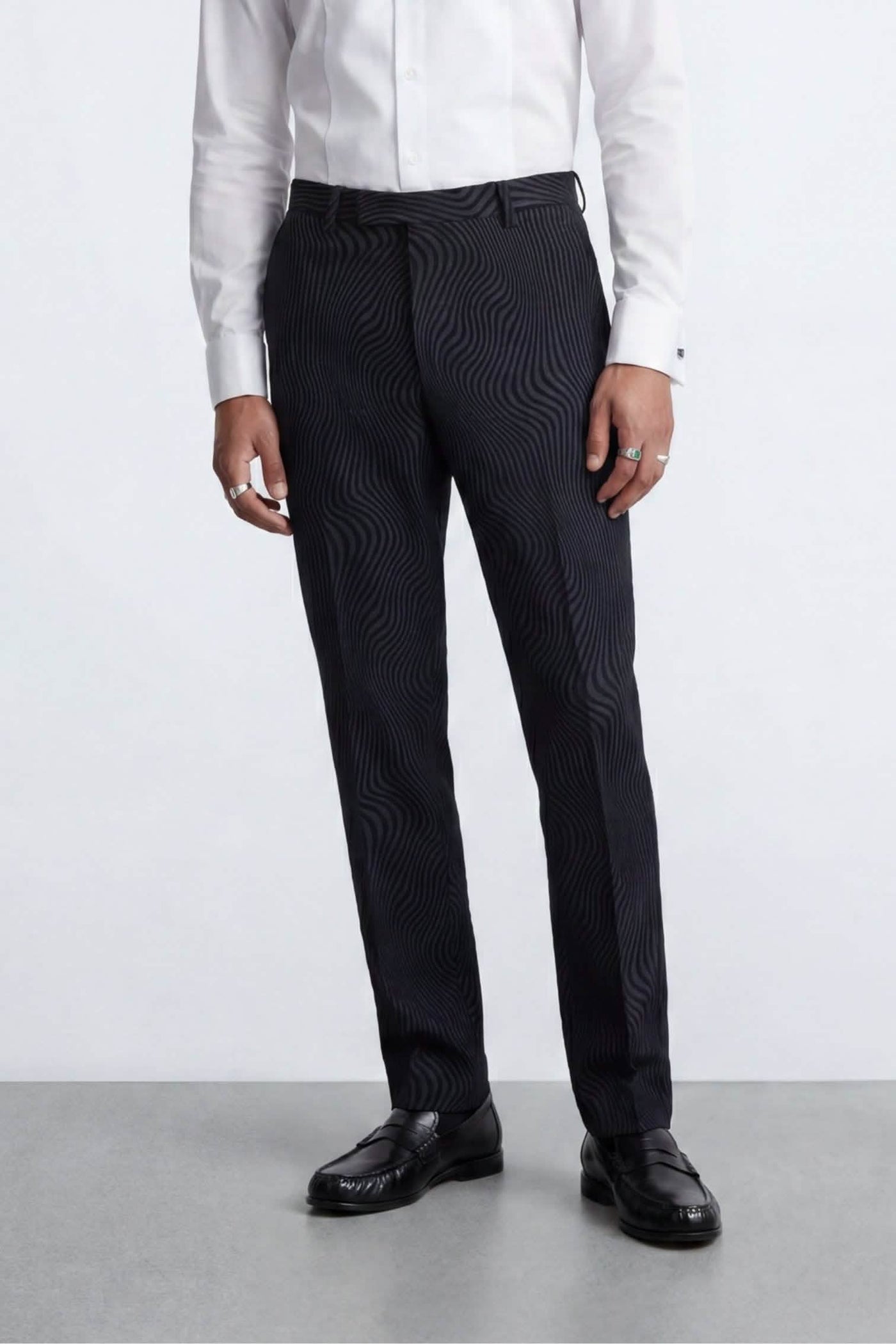 Elio Charcoal Flock Suit Pants