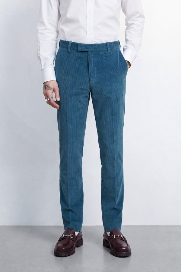 Arlo Slim Fit Blue Corduroy Pants