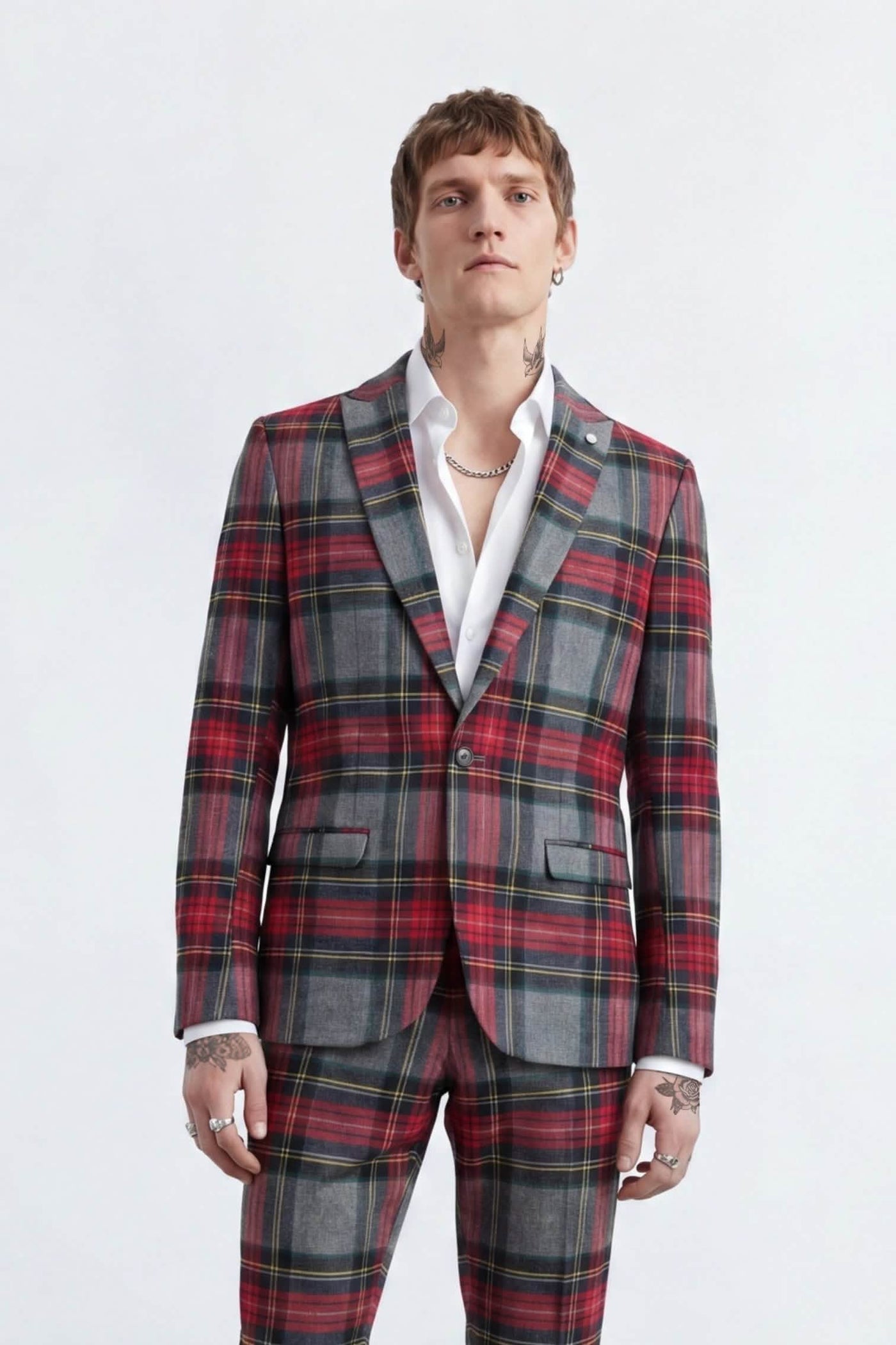 Cardosi Slim Fit Grey Tuxedo Suit
