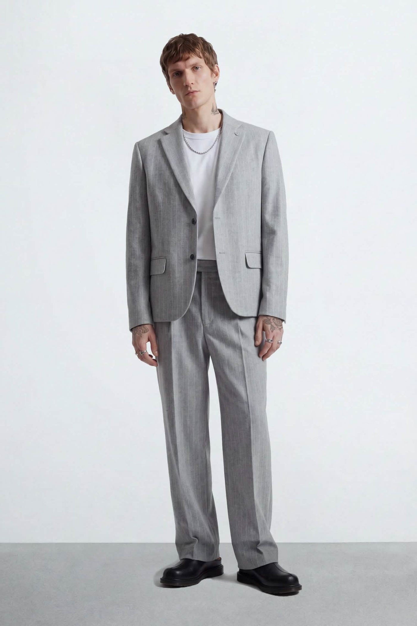 Tyson Relaxed Fit Pinstripe Grey Suit