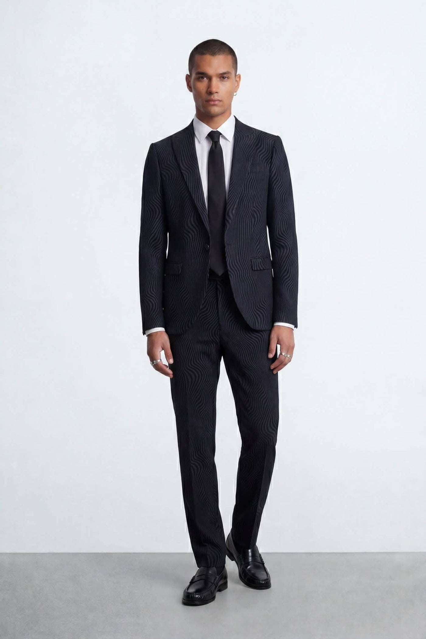 Elio Charcoal Flock Suit Pants