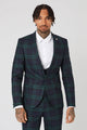 Lennox Skinny Fit Green Tartan Jacket