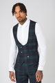 Lennox Skinny Fit Green Tartan Vest