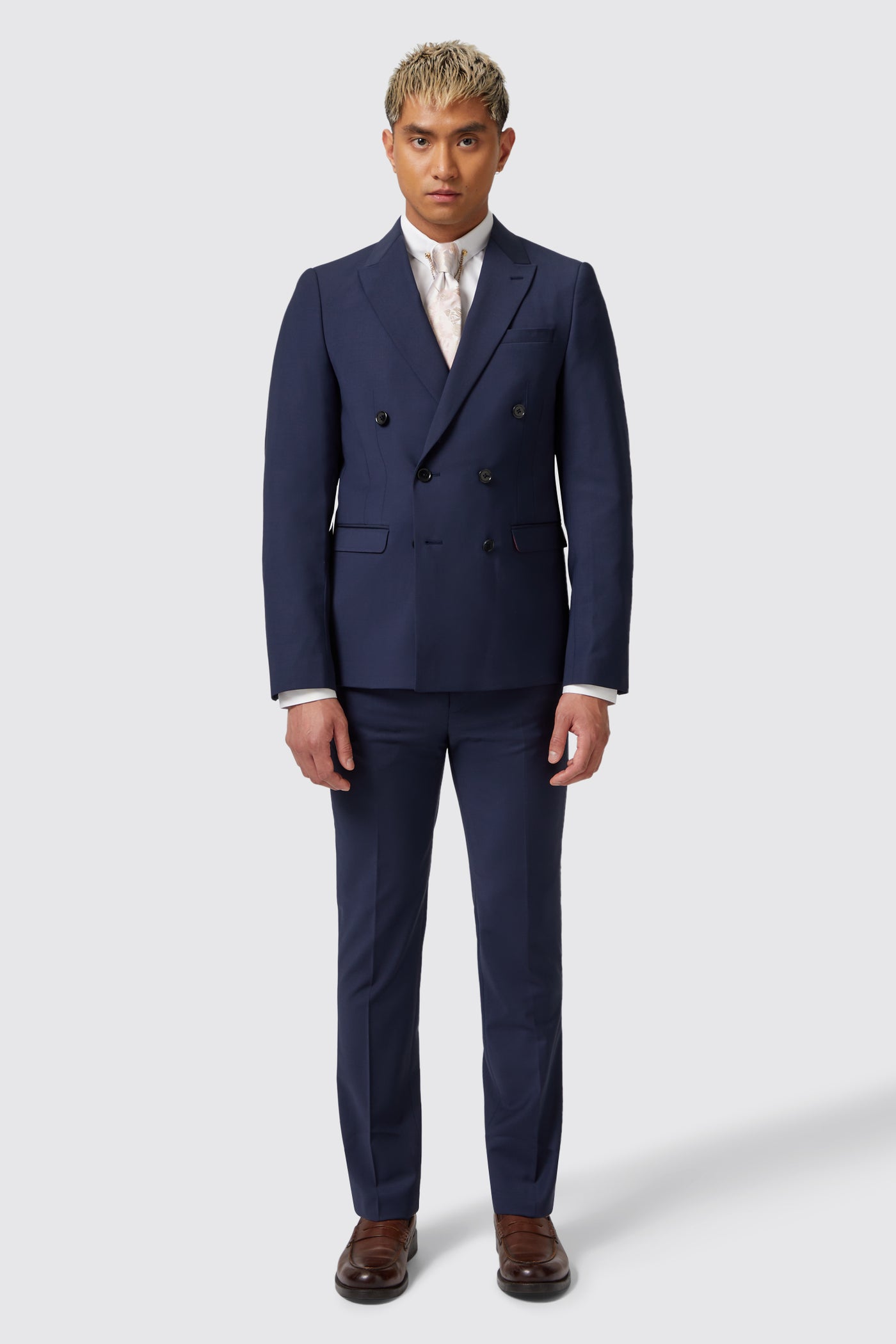 Harwood Slim Fit Navy Double Breasted Wool Jacket - ARCHIVE