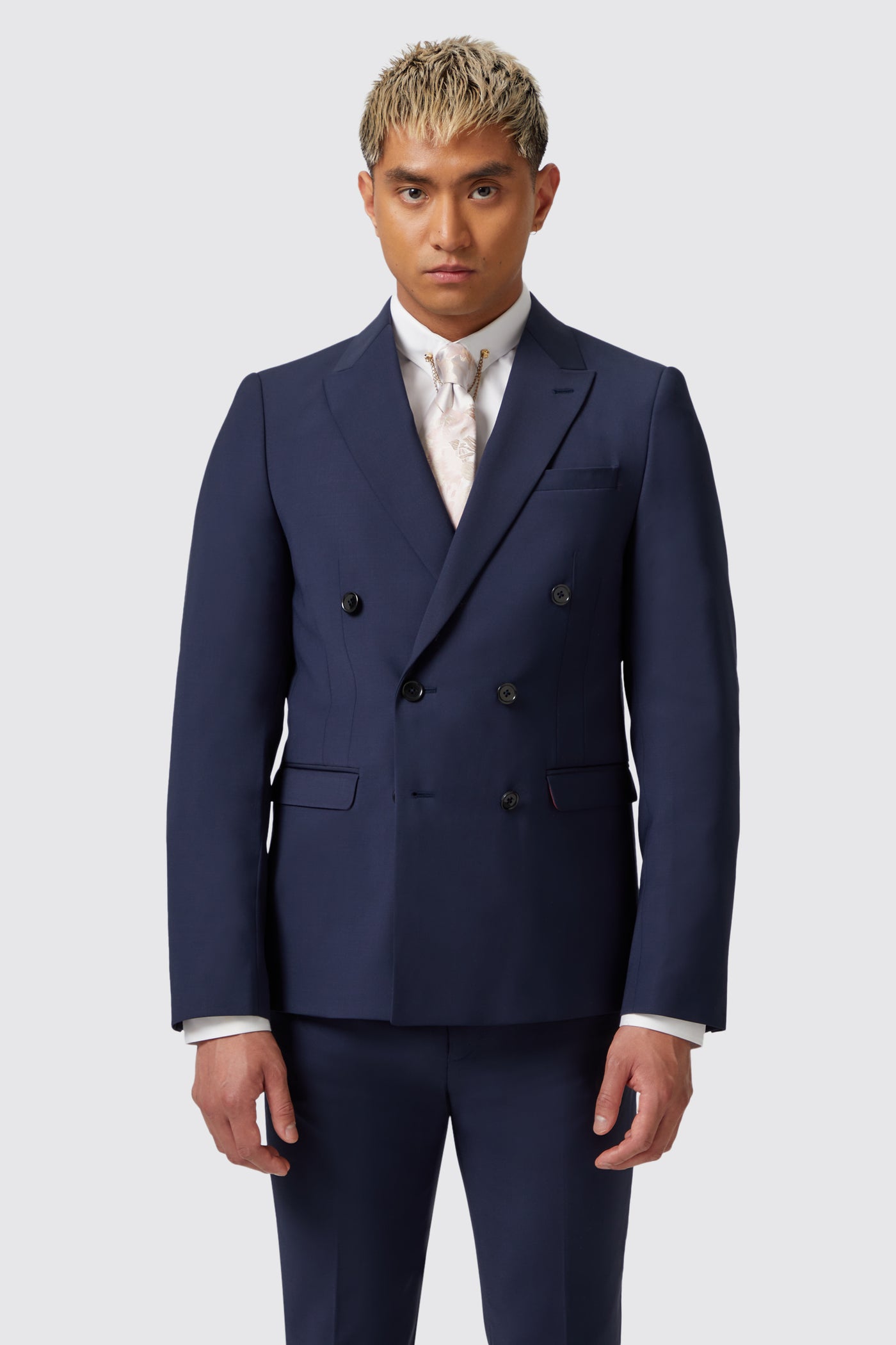 Harwood Slim Fit Navy Double Breasted Wool Jacket - ARCHIVE