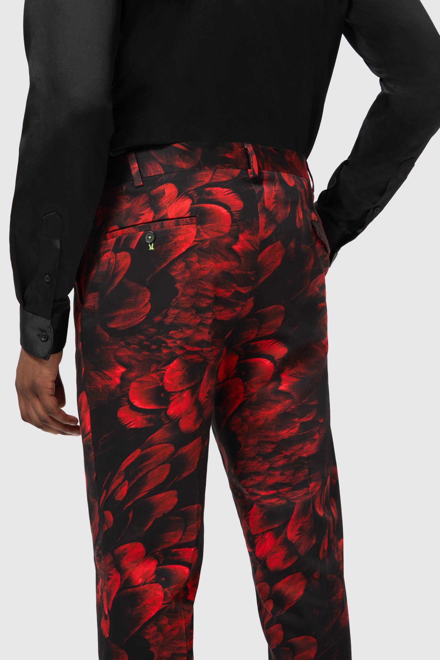 Heron Slim Fit Red Floral Cotton Suit