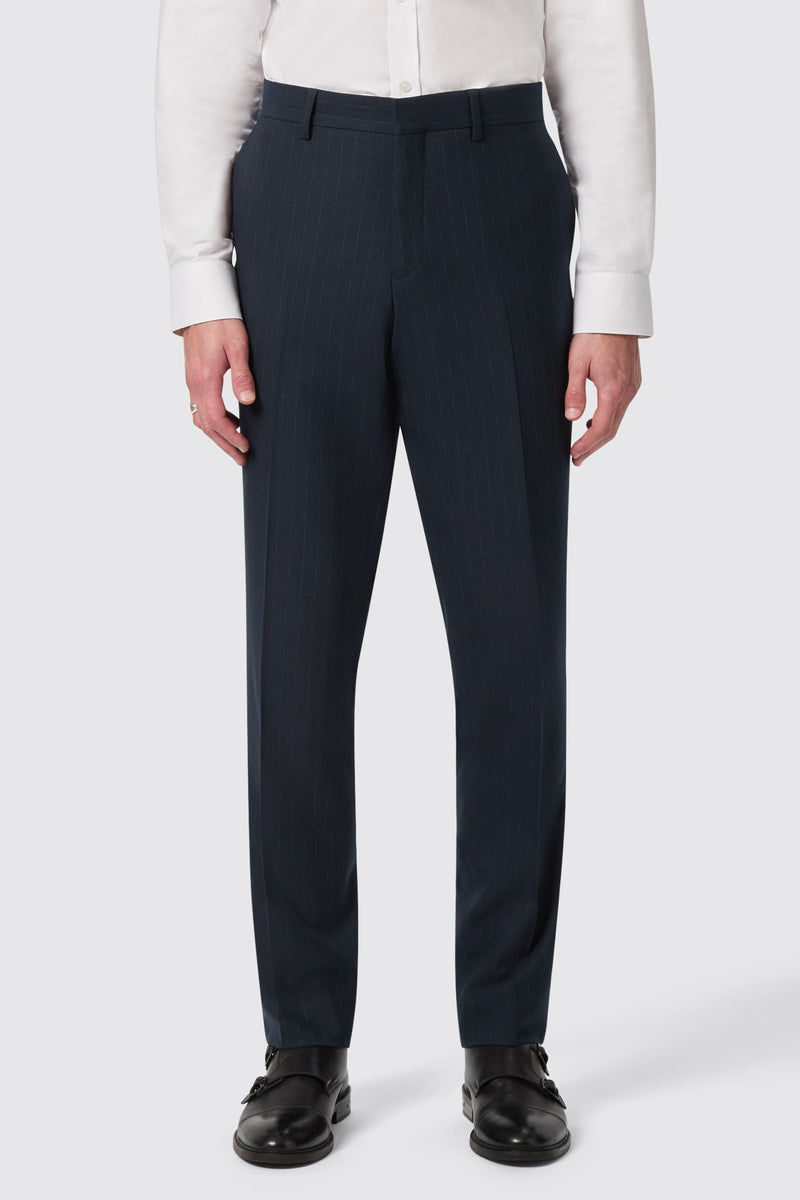 Pinstripe Trousers in Navy