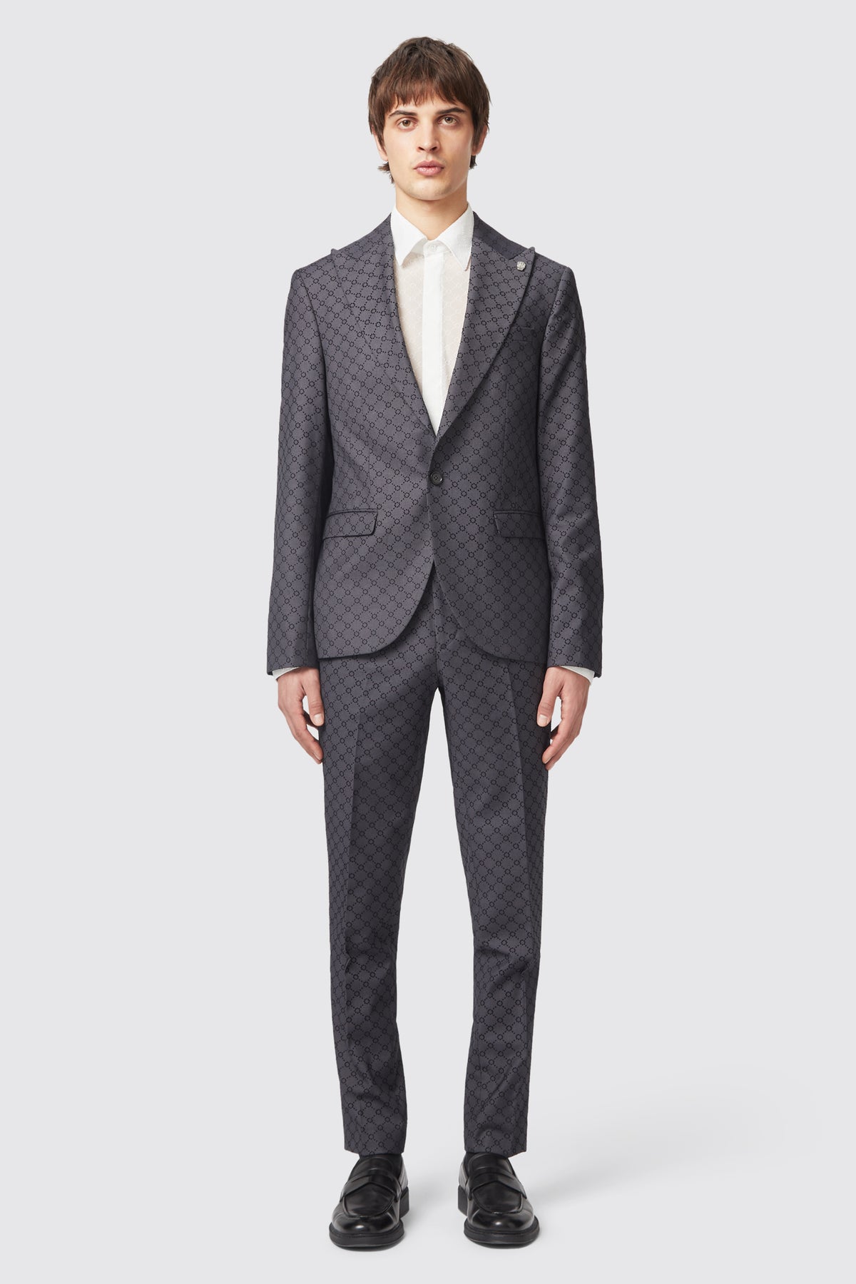 keil-slim-fit-black-flocked-jacket