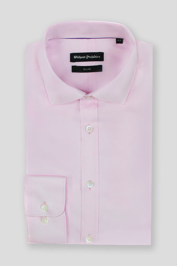 Maygrove Slim Pink Twill Cotton Shirt