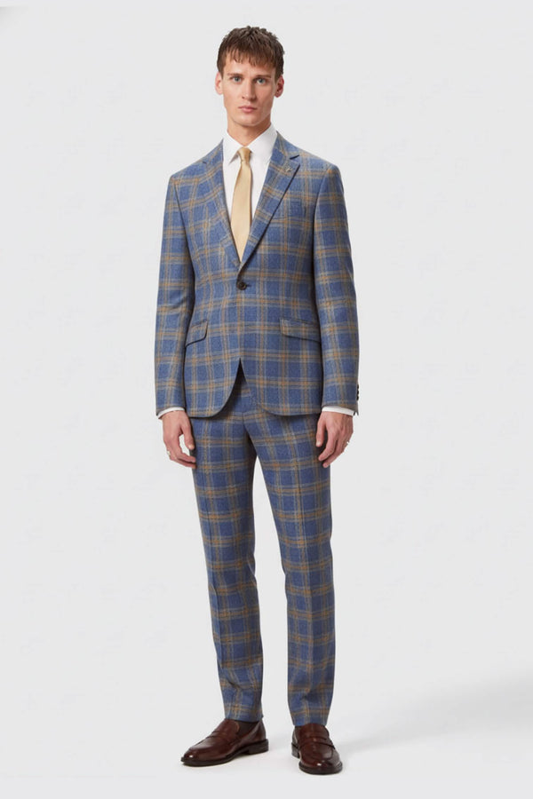Maynard Slim Fit Navy Check Suit