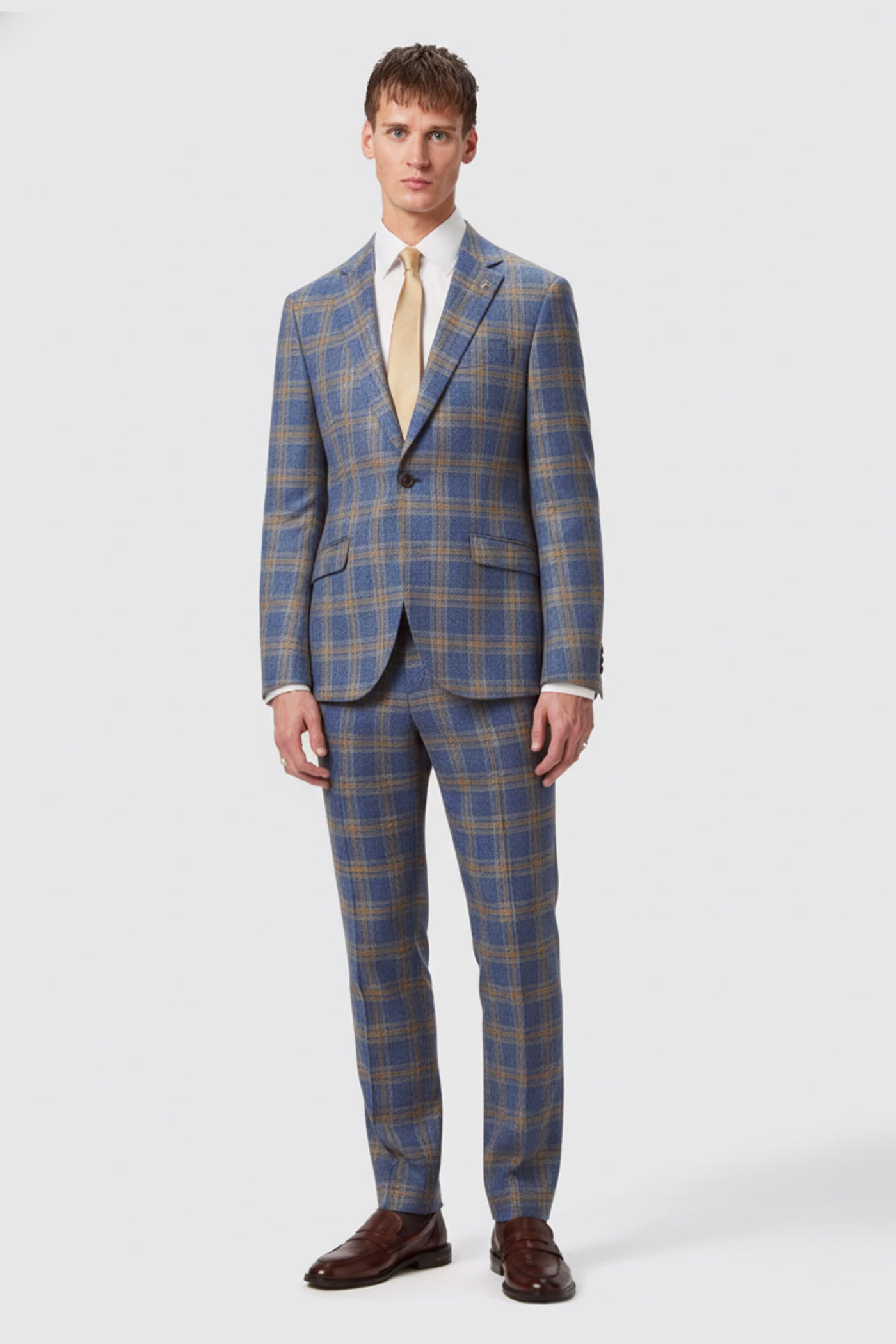Maynard Slim Fit Navy Check Waistcoat