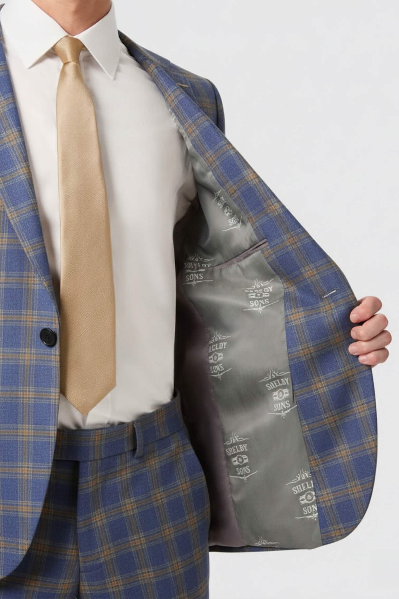Maynard Slim Fit Navy Check Suit Jacket