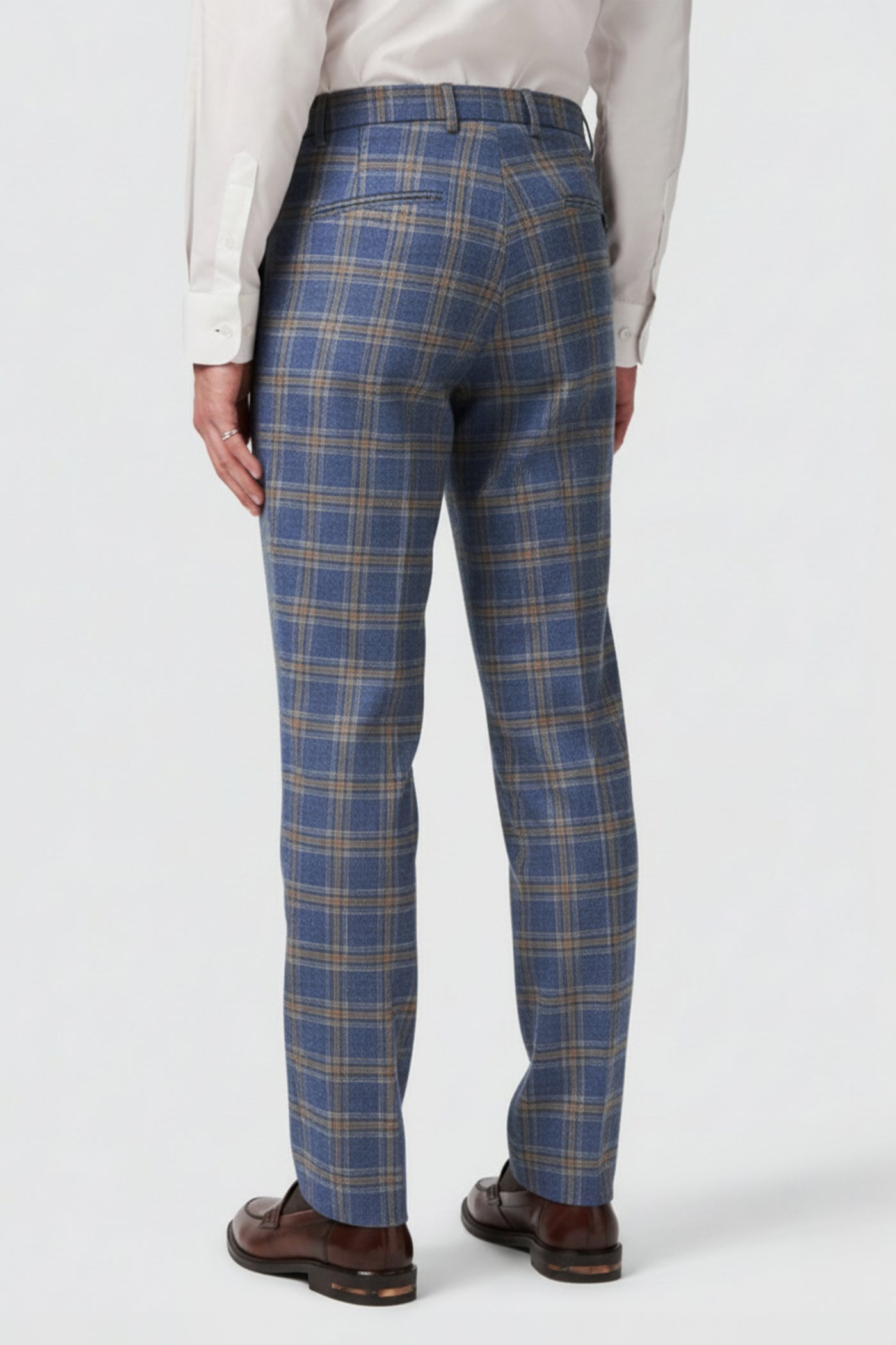Maynard Slim Fit Navy Check Suit Trousers