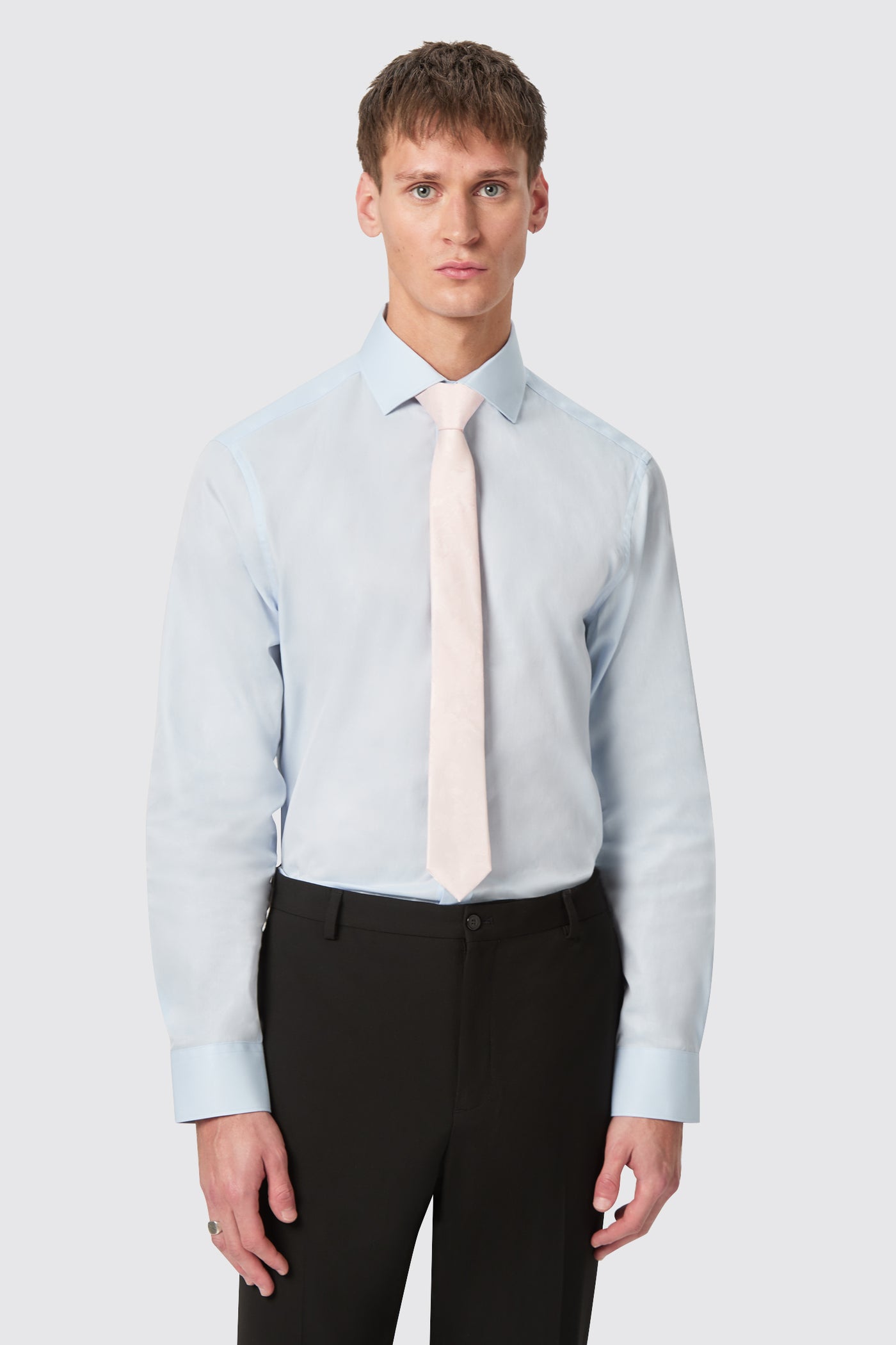 Maygrove Slim Blue Twill Cotton Shirt