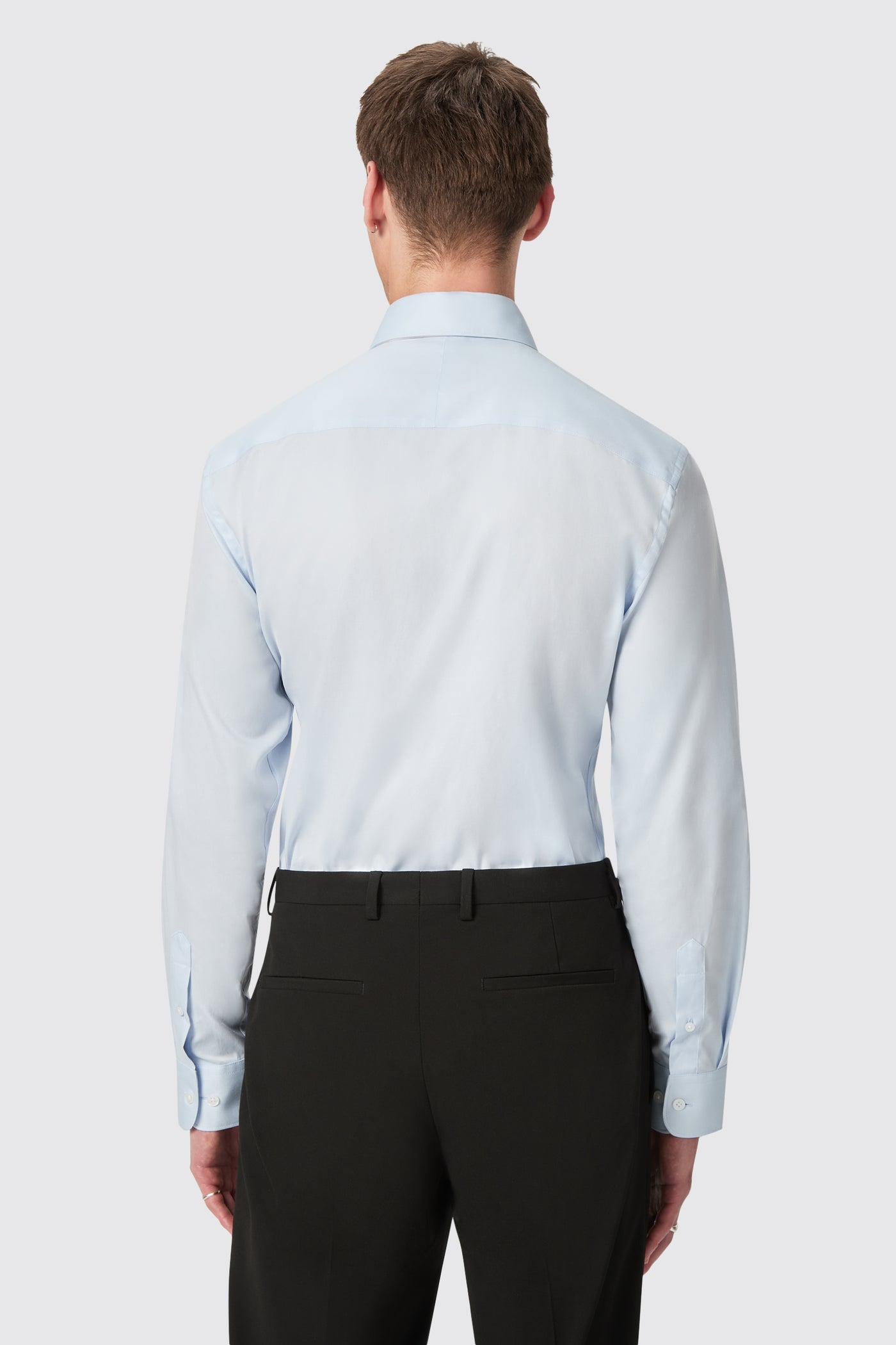 Maygrove Slim Blue Twill Cotton Shirt