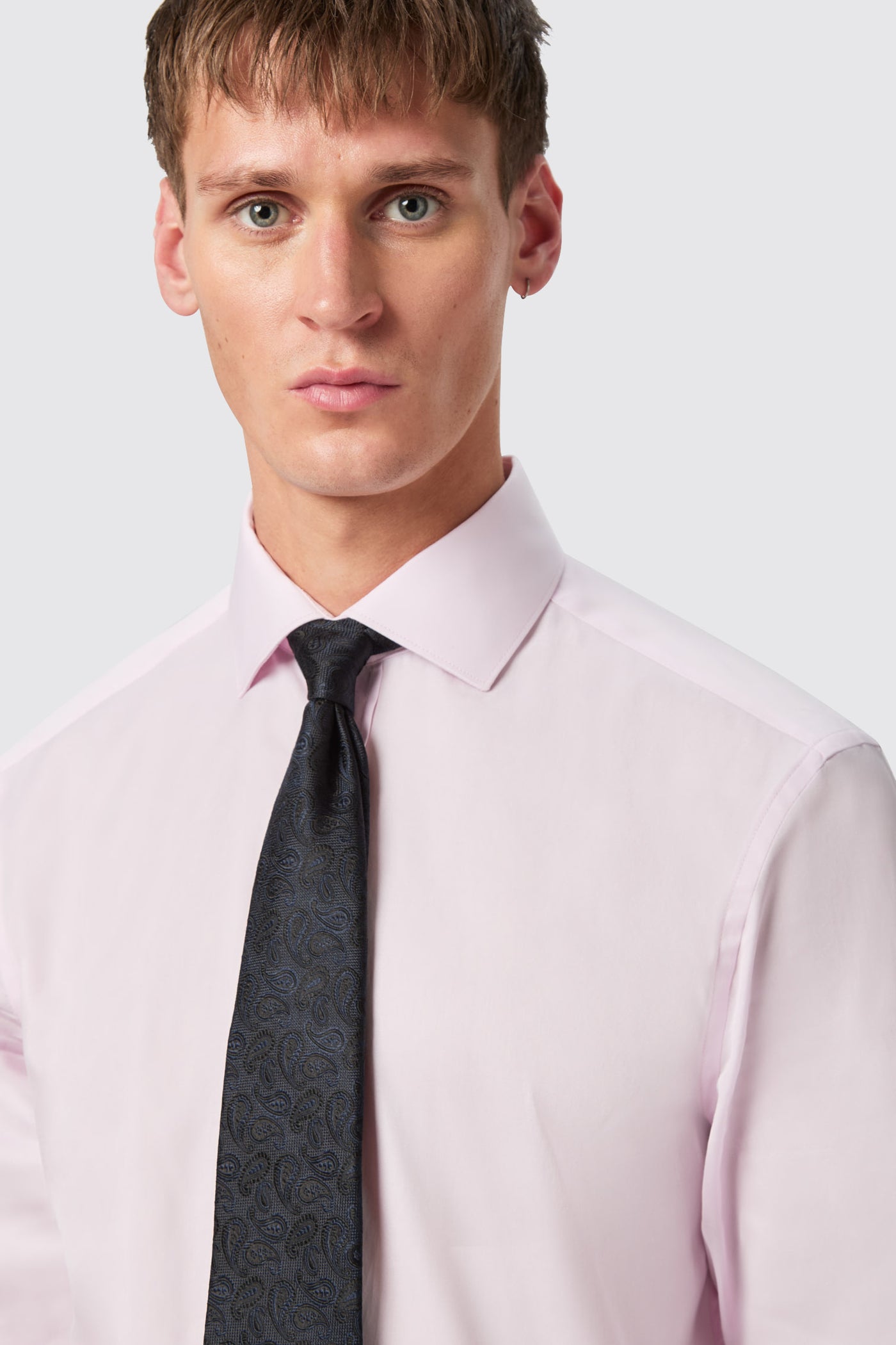 Maygrove Slim Pink Twill Cotton Shirt