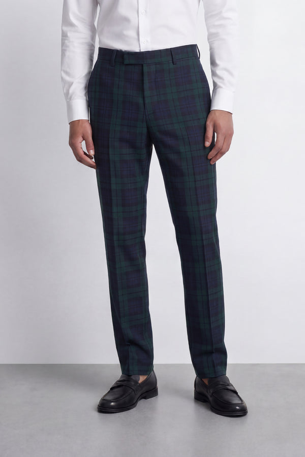 Ginger Slim Fit Green Tartan Suit Trousers