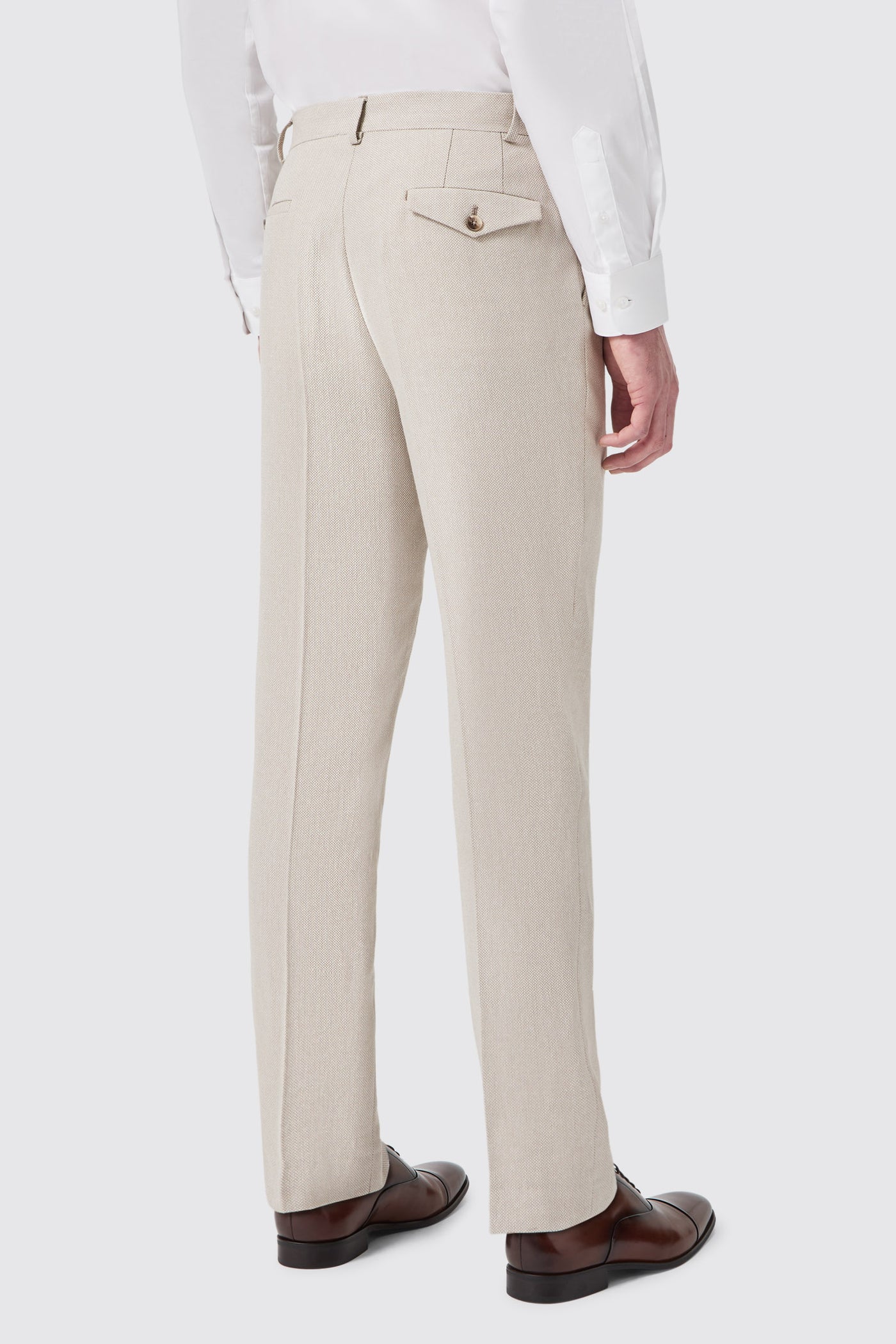 Sion Slim Fit Double Breasted Brown Herringbone Suit