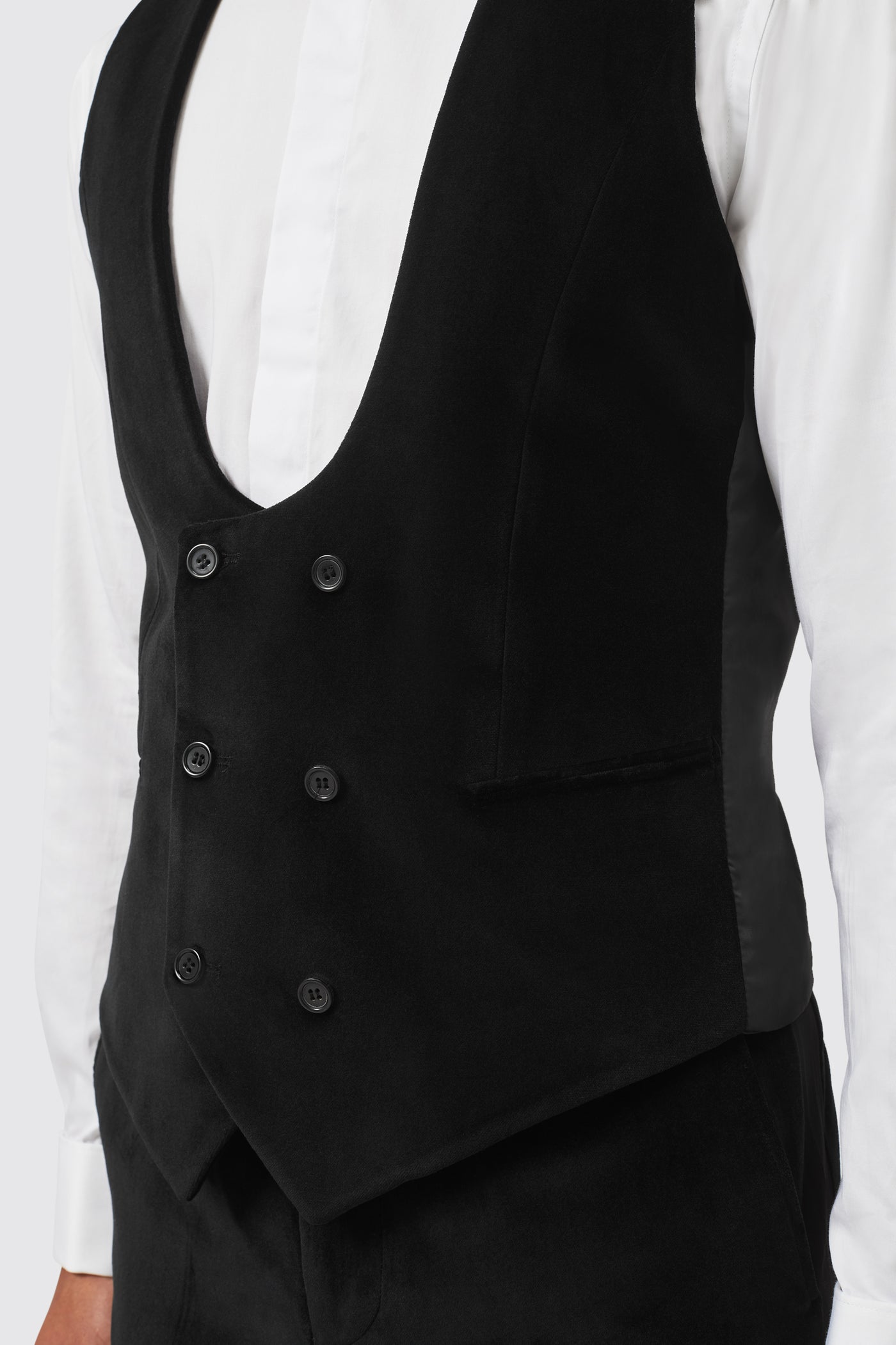 Magnus Slim Fit Black Velvet Tuxedo Waistcoat