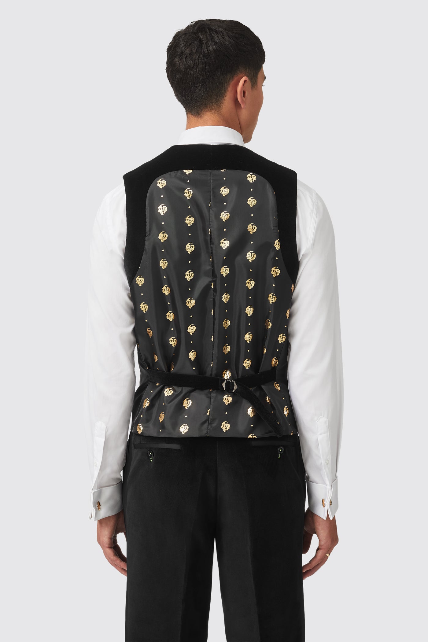 Magnus Slim Fit Black Velvet Tuxedo Waistcoat