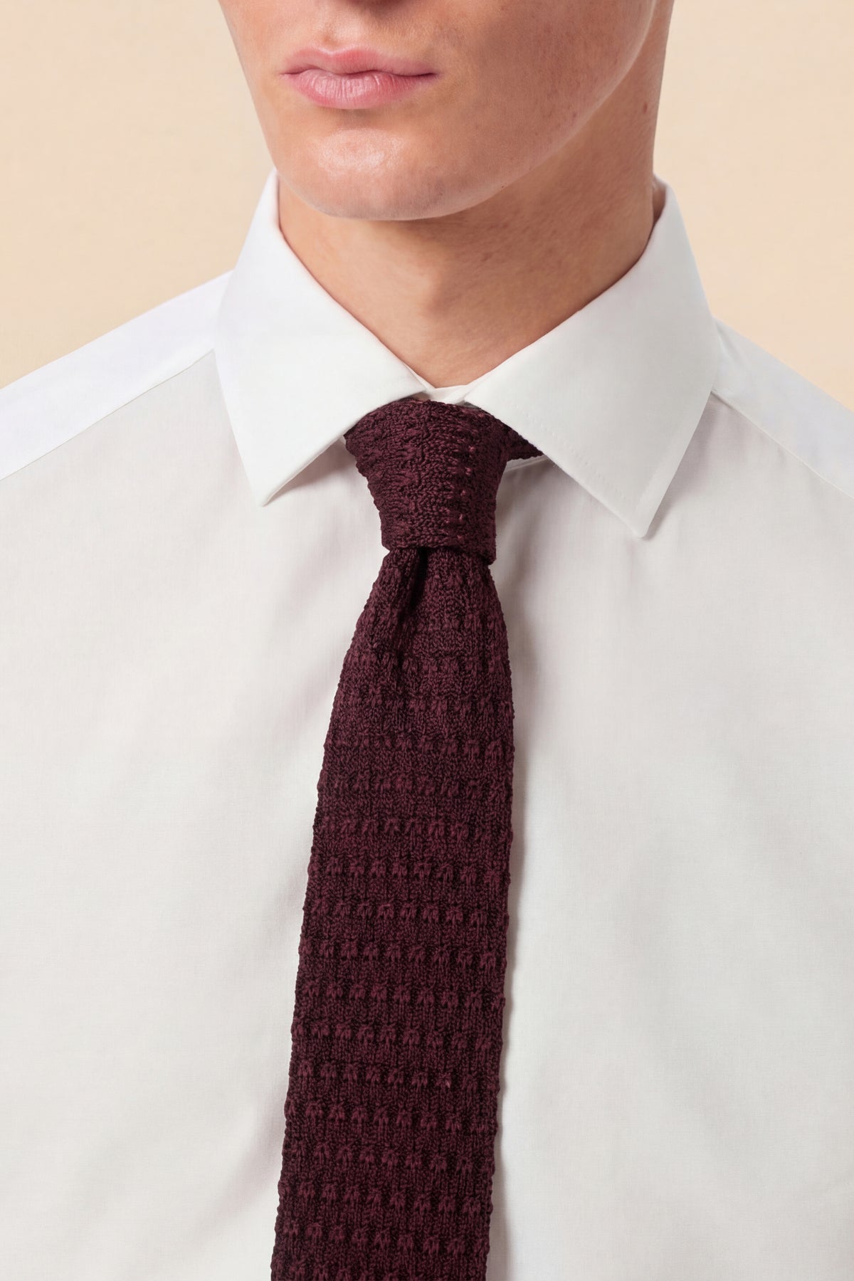Sienna Silk Knit Burgundy Tie