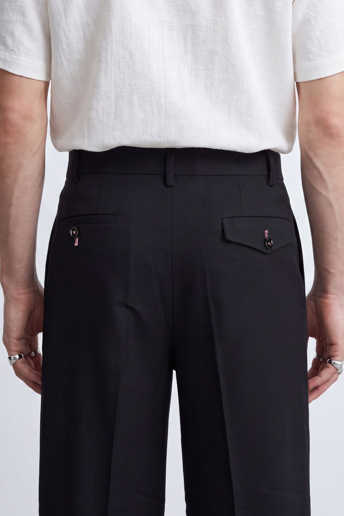 Syrah Relaxed Fit Black Suit Trousers