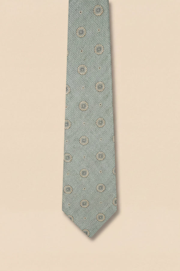 Luna Silk Maccesfield Neat Sage Tie