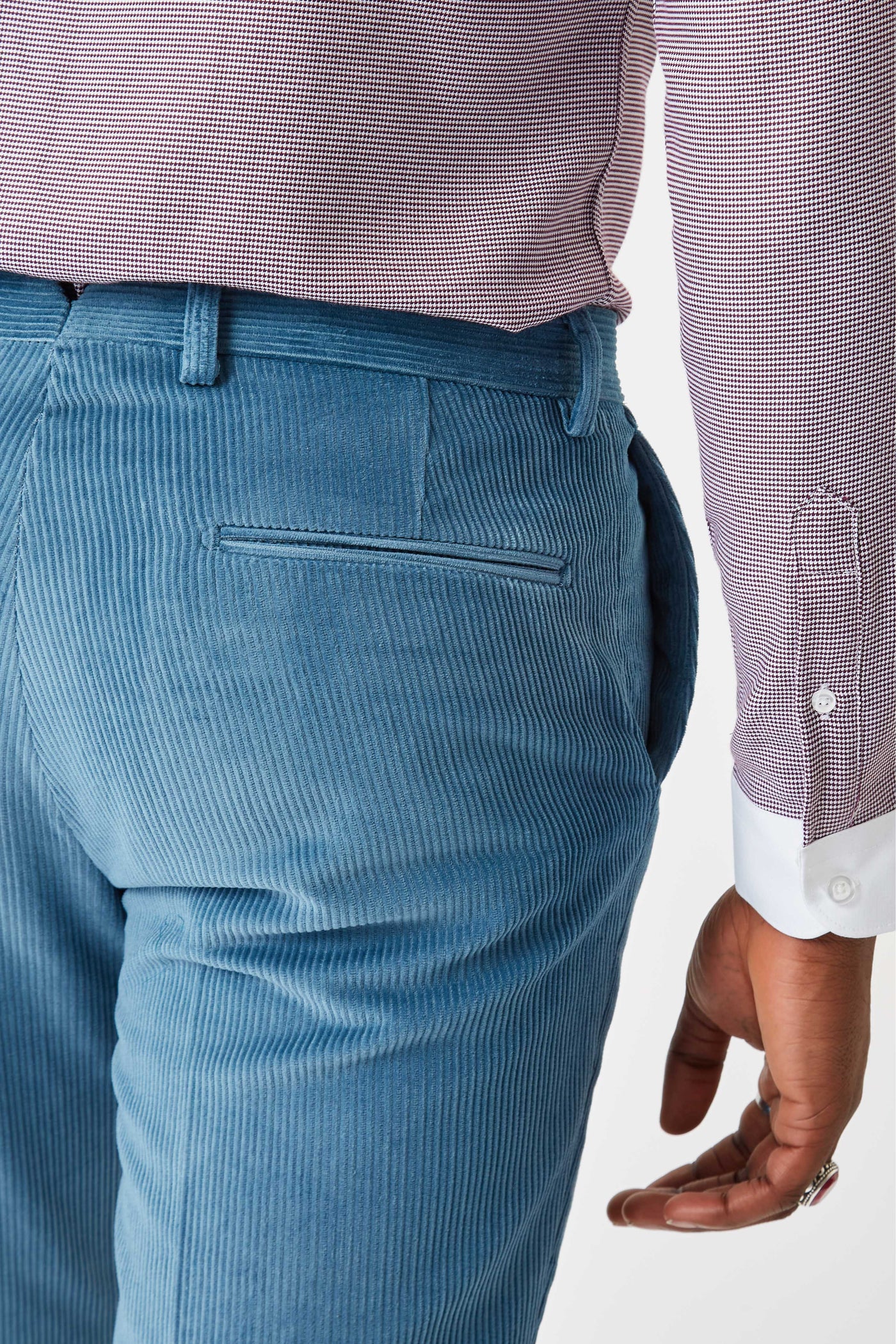 Arlo Slim Fit Blue Corduroy Double Breasted Suit